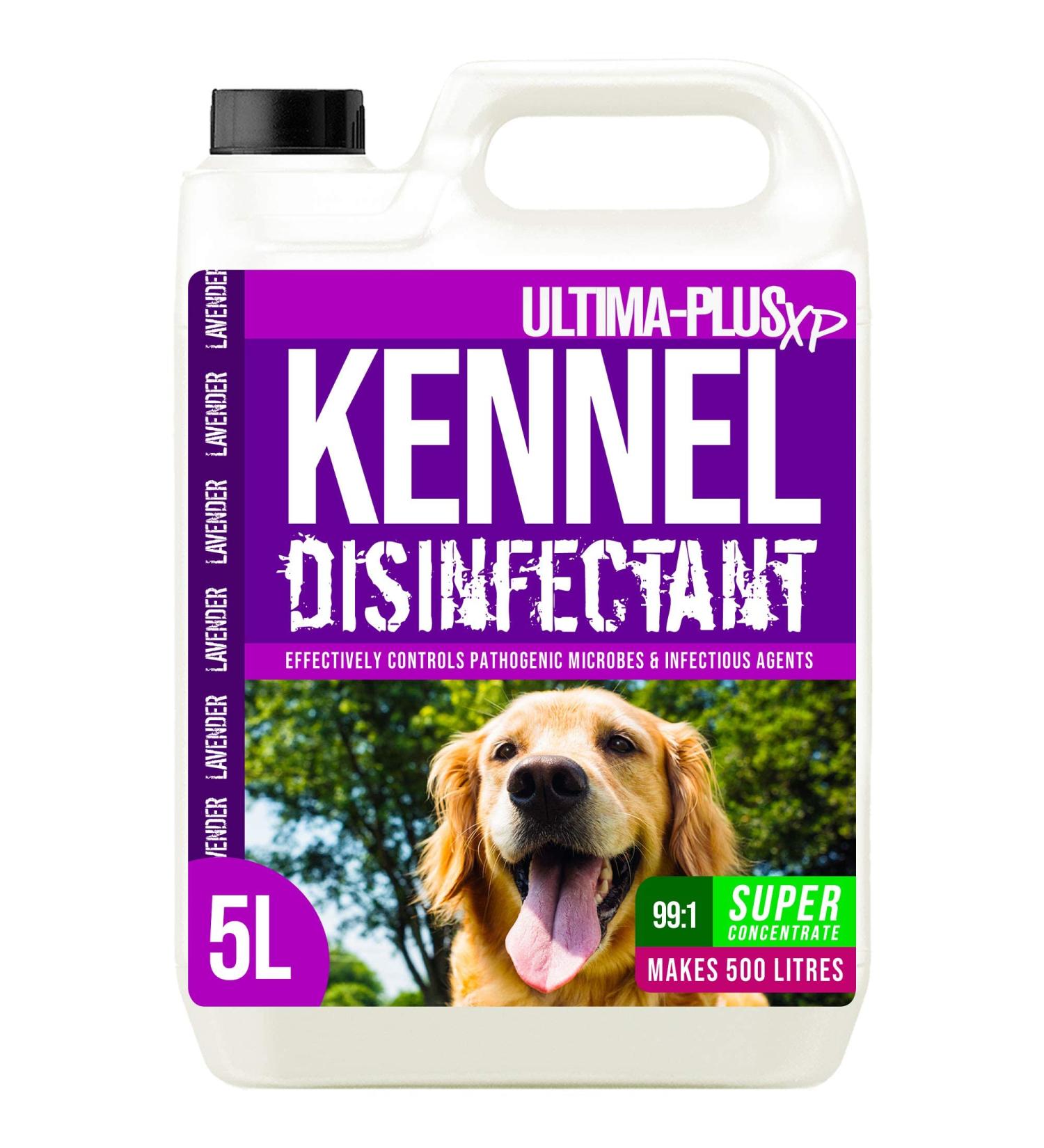 ULTIMA-PLUS XP Kennel Kleen - Disinfectant Cleaner Sanitiser Deodoriser Concentrated For use in Kennels Catteries Hatches and More! Lavender Fragrance 5 L 5 count (Pack of 1) - Buy Online on GoSupps.com