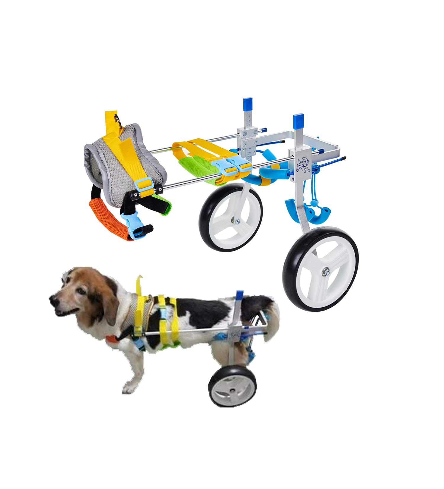 HeoBam Pet Wheelchair for Handicapped Hind Legs Small Dog Cat Doggie Two Wheels Adjustable Dog Wheelchair cart 7 Sizes for hind Legs Rehabilitation (S) - Buy Online on GoSupps.com