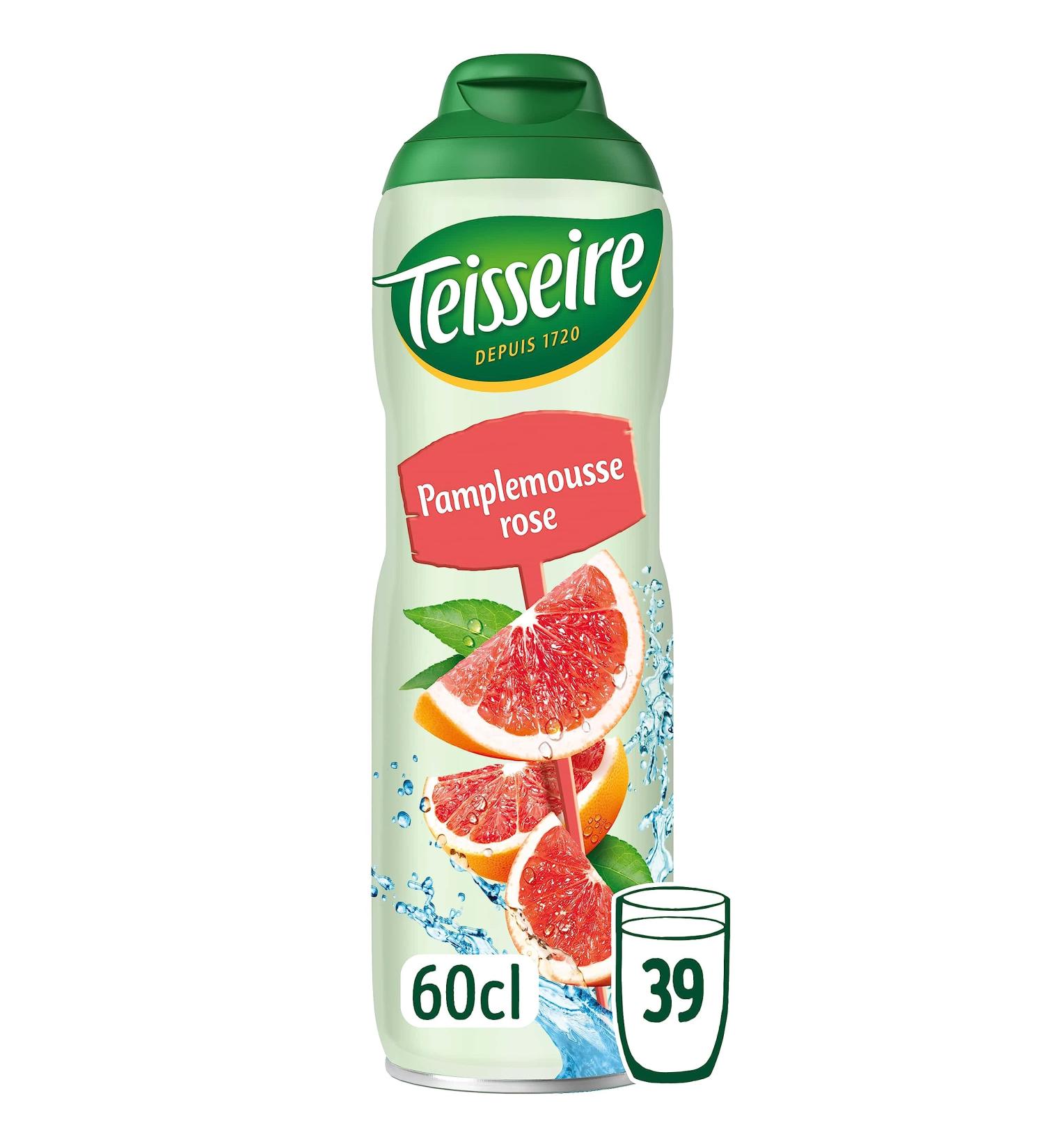 Teisseire Pink Grapefruit Syrup for Refreshing Drinks Cocktails Recyclable Bottle 60cl - Buy Online on GoSupps.com