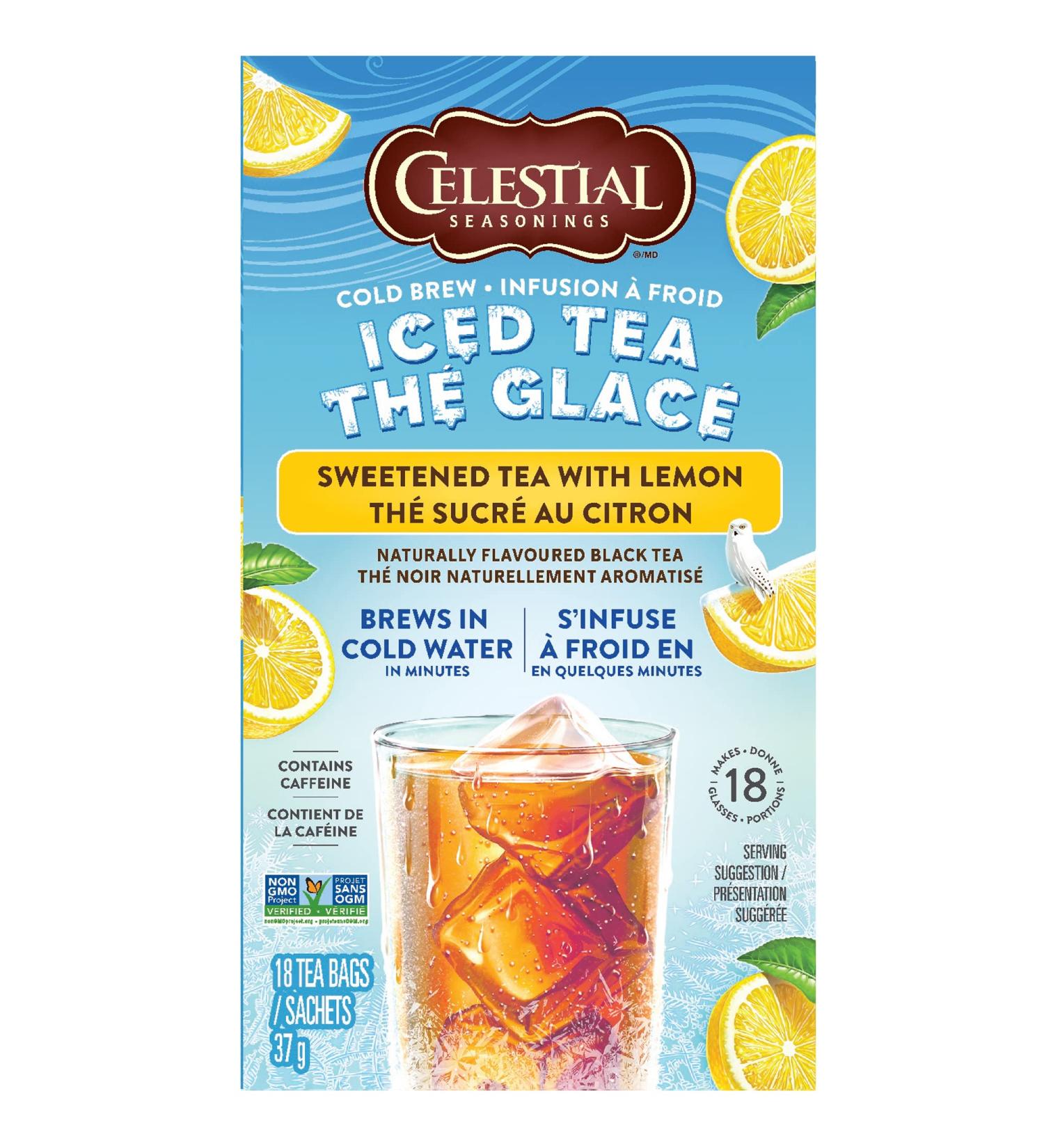 Celestial Seasonings Cold Brew Iced Tea Sweetened Tea with Lemon Contains Caffeine 18 Count (Pack of 6) - Buy Online on GoSupps.com