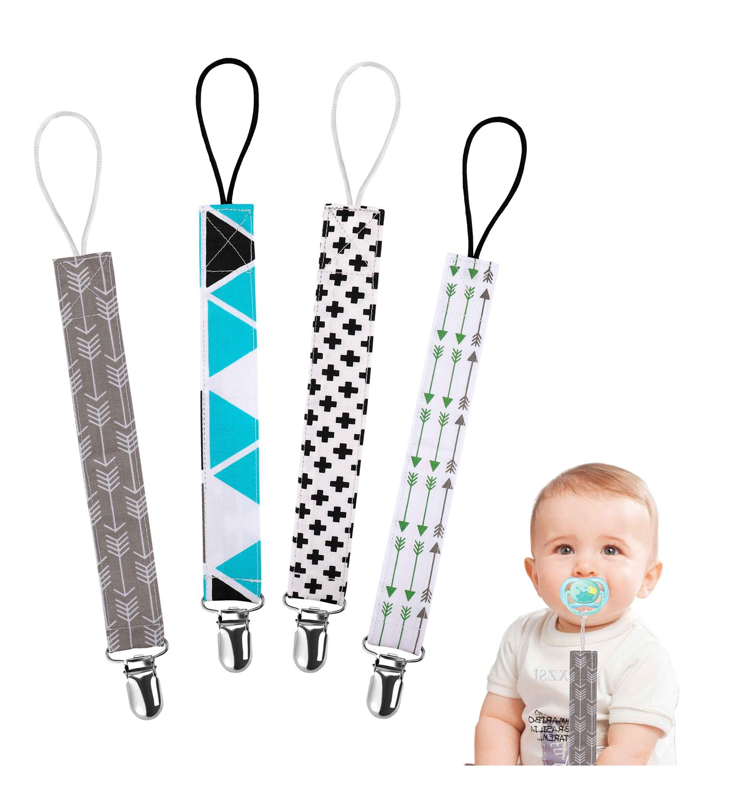 Buy Cotton Pacifier Chains for Newborns - 4 Pack Baby Pacifier Band for Girls & Boys - Buy Online on GoSupps.com