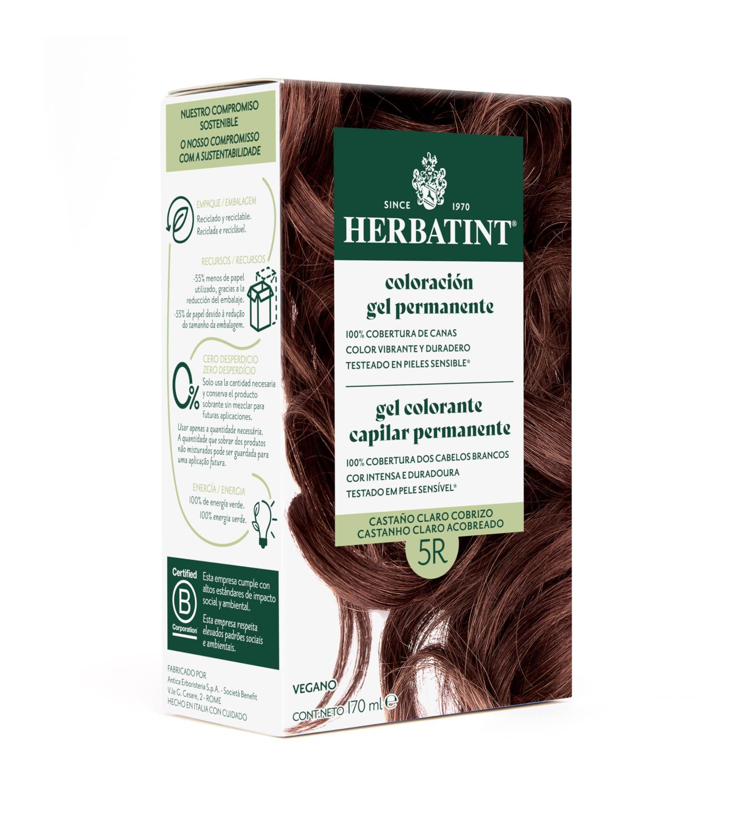 Herbatint Herbatint Permanent Hair Dye 5R Light Copper Brown 170ml | No Ammonia Optimal Grey Coverage Dermatologically Tested with 8 Natural Extracts - Buy Online on GoSupps.com