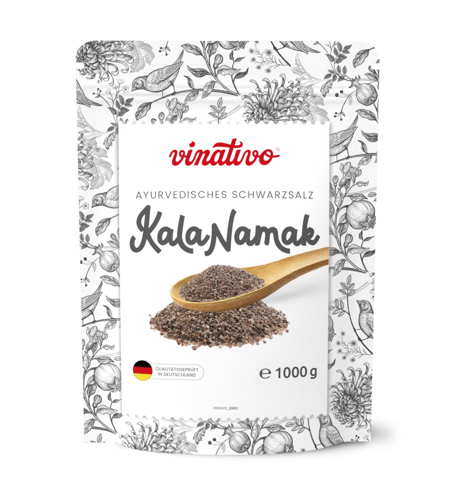 Vinativo Kala Namak Salt 500g - Premium Iodine-Free Black Salt for Vegan Cooking - Natural Gourmet Salt - Buy Online on GoSupps.com