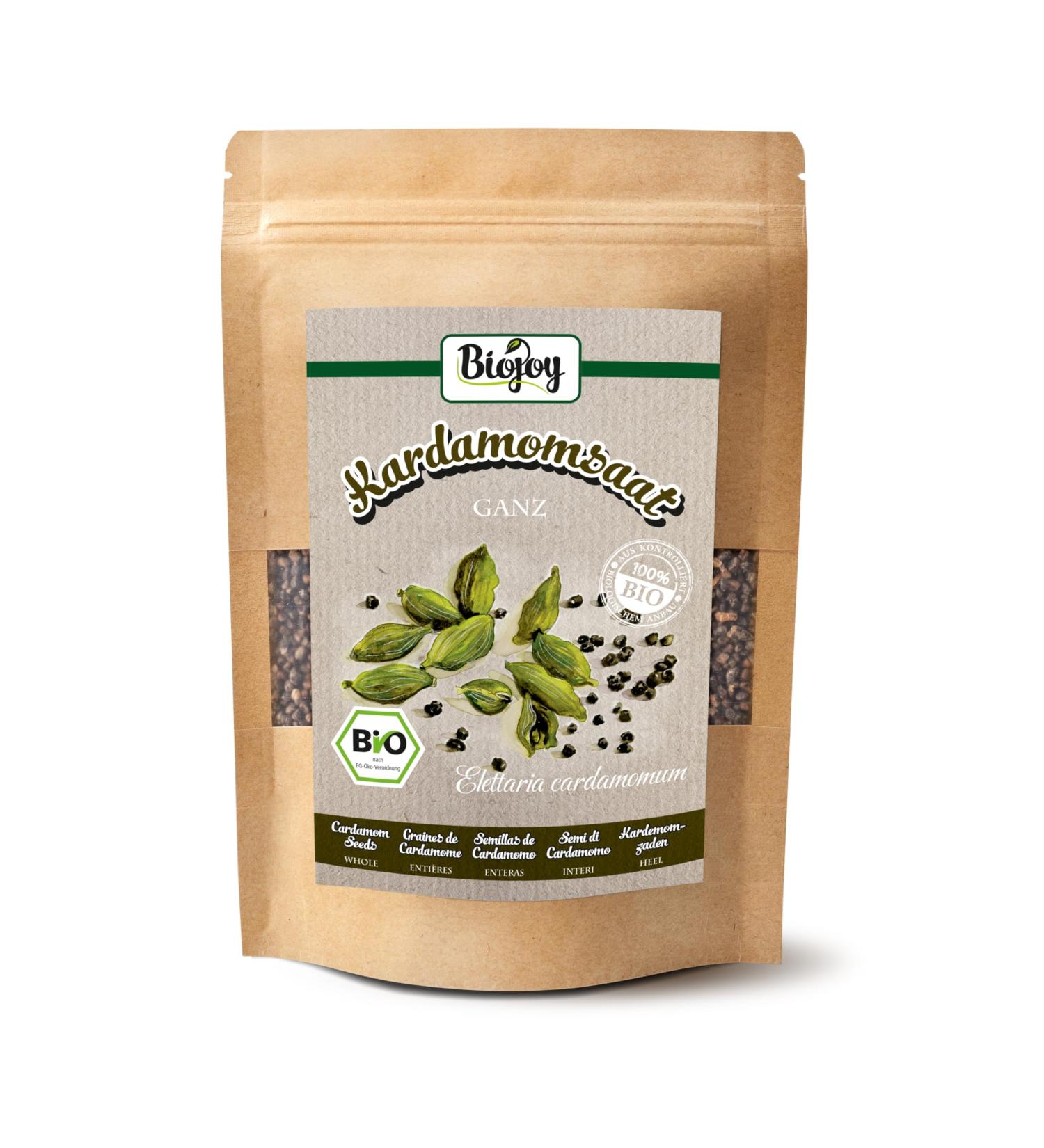 Buy Biojoy ORGANIC Cardamom Seeds Whole (100g) - Premium Quality Peeled Elettaria Cardamomum for International Shipping - Buy Online on GoSupps.com
