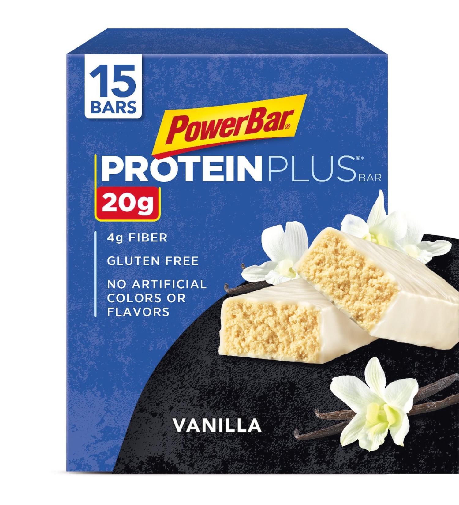 PowerBar Protein Plus Bar Vanilla 2.11 oz (15 Bars) - High Protein Snack for Muscle Recovery - Buy Online on GoSupps.com