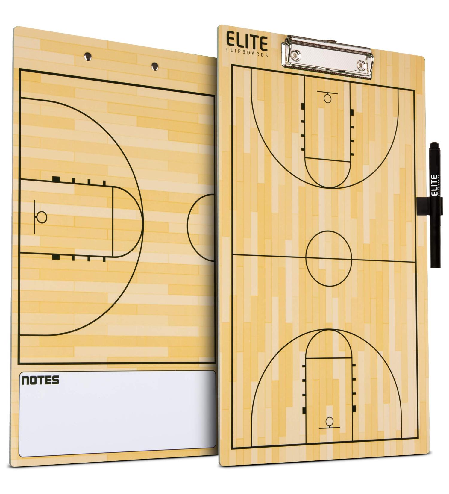 Elite Clipboards Dry Erase Basketball Coaches Clipboard - Double-Sided Marker Board - Buy Online on GoSupps.com