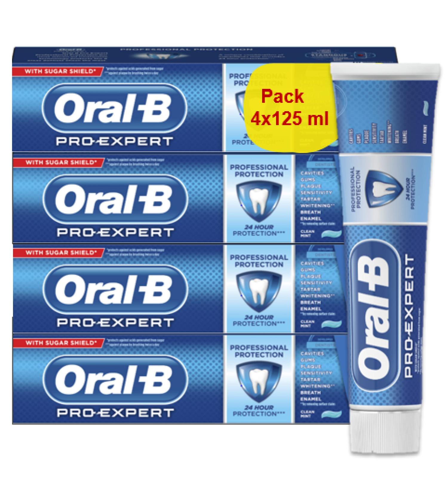 Oral-B Pro-Expert Professional Protection Toothpaste made from eco-friendly recycled cardboard 125 ml (Pack of 4) - Buy Online on GoSupps.com