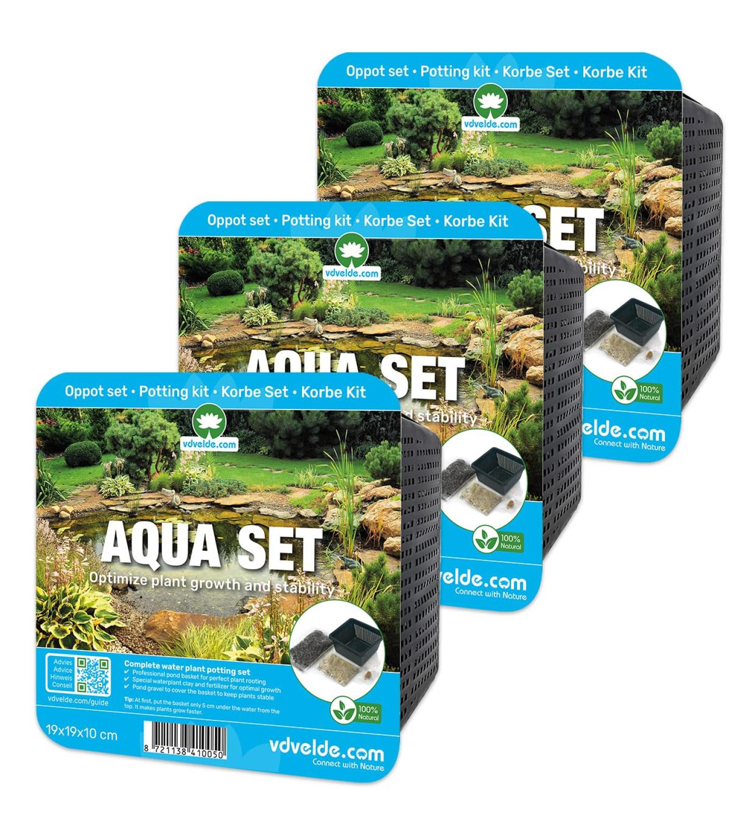 Vdvelde Aqua Set - Complete Plug Set for Aquatic Plants | Pond Basket Clay Gravel & Fertilizer - 3 Pieces - Buy Online on GoSupps.com