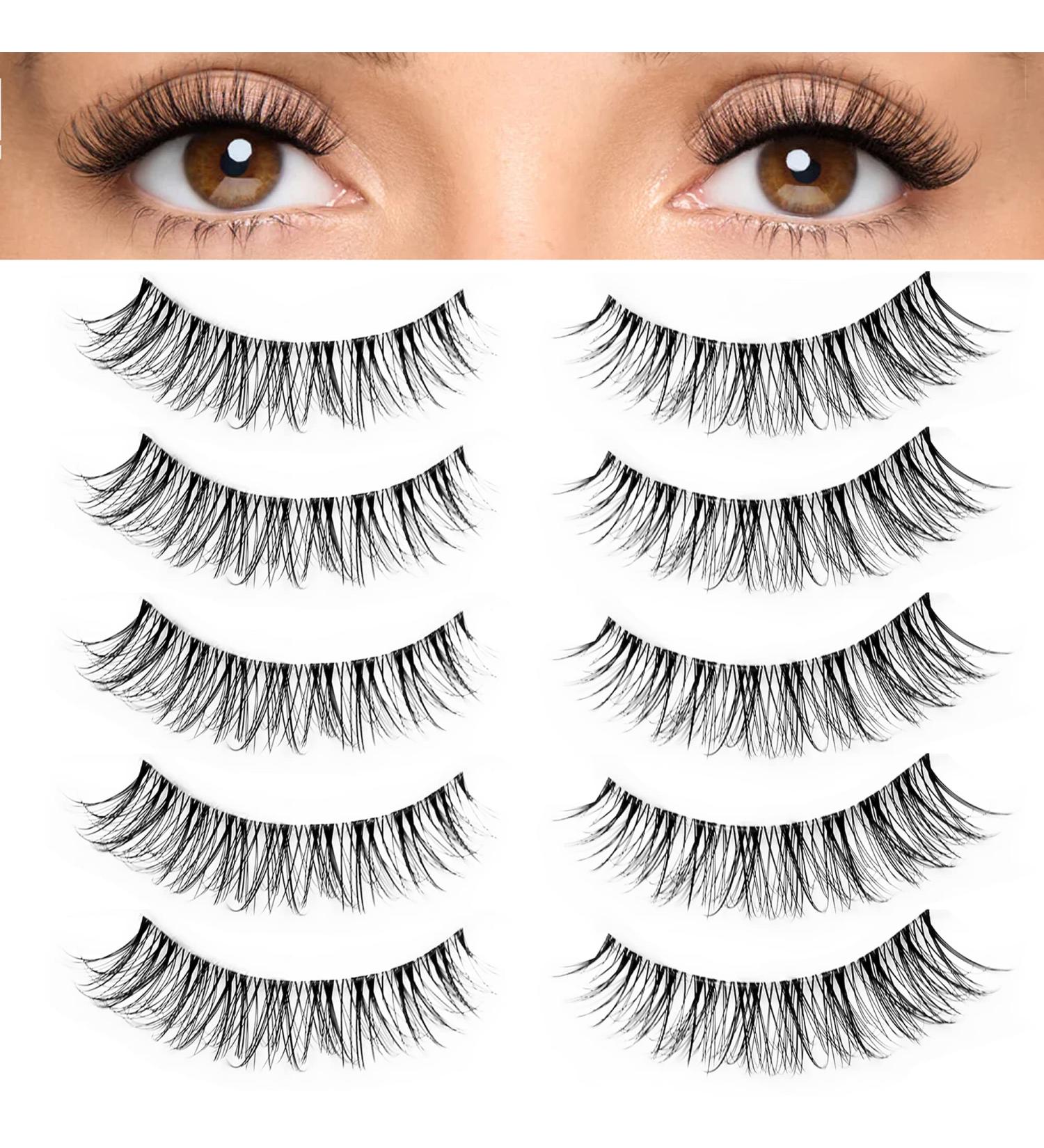 DZANIK Natural 3D Faux Mink Eyelashes - 5 Pairs, Cat Style, D Curl, 8-14mm, Soft Strip Lashes - Natural Look - Buy Online on GoSupps.com