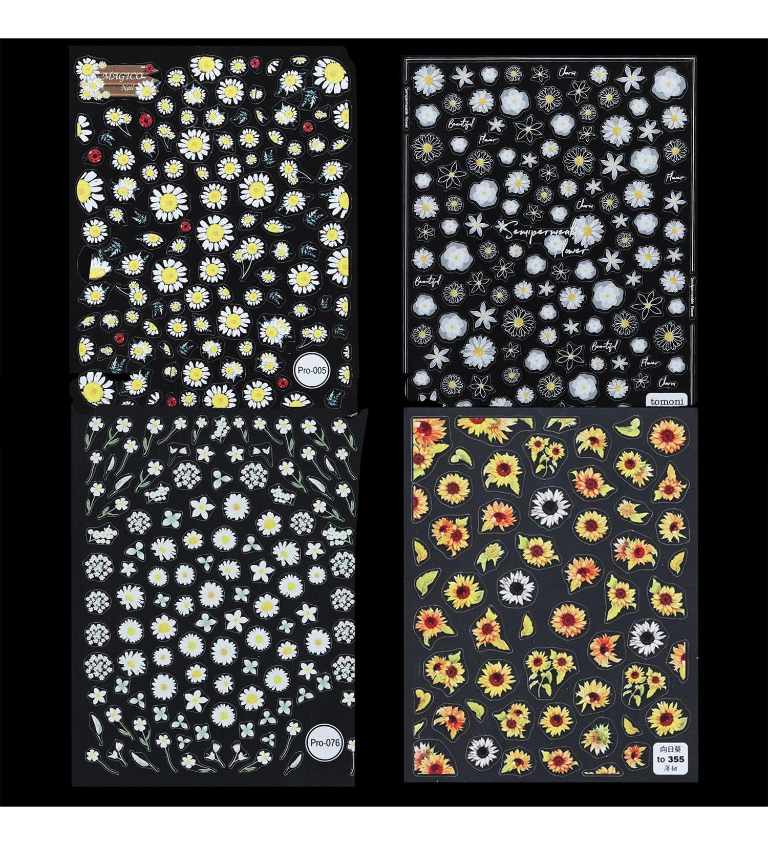 Back Glue Nail Decorations DIY Salon Nail Supplies Nails Sticker for Summer Nail Art Decorations Flowers Nail Sticker Nail Art Sticker - Buy Online on GoSupps.com