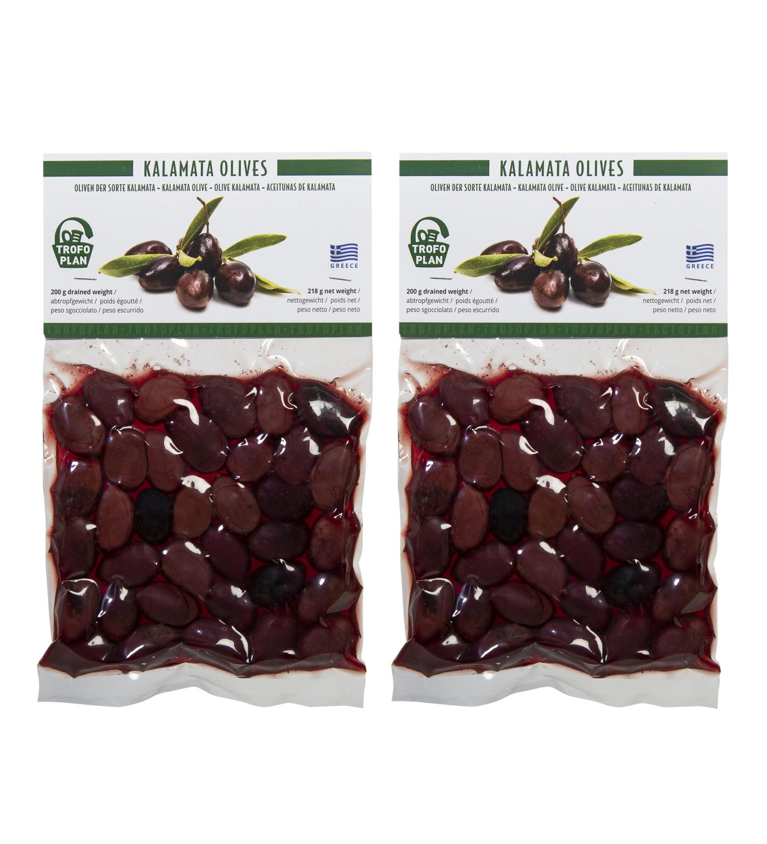 TrofoPlan Greek Kalamata Olives Pack of 2 x 200 g - Buy Online on GoSupps.com