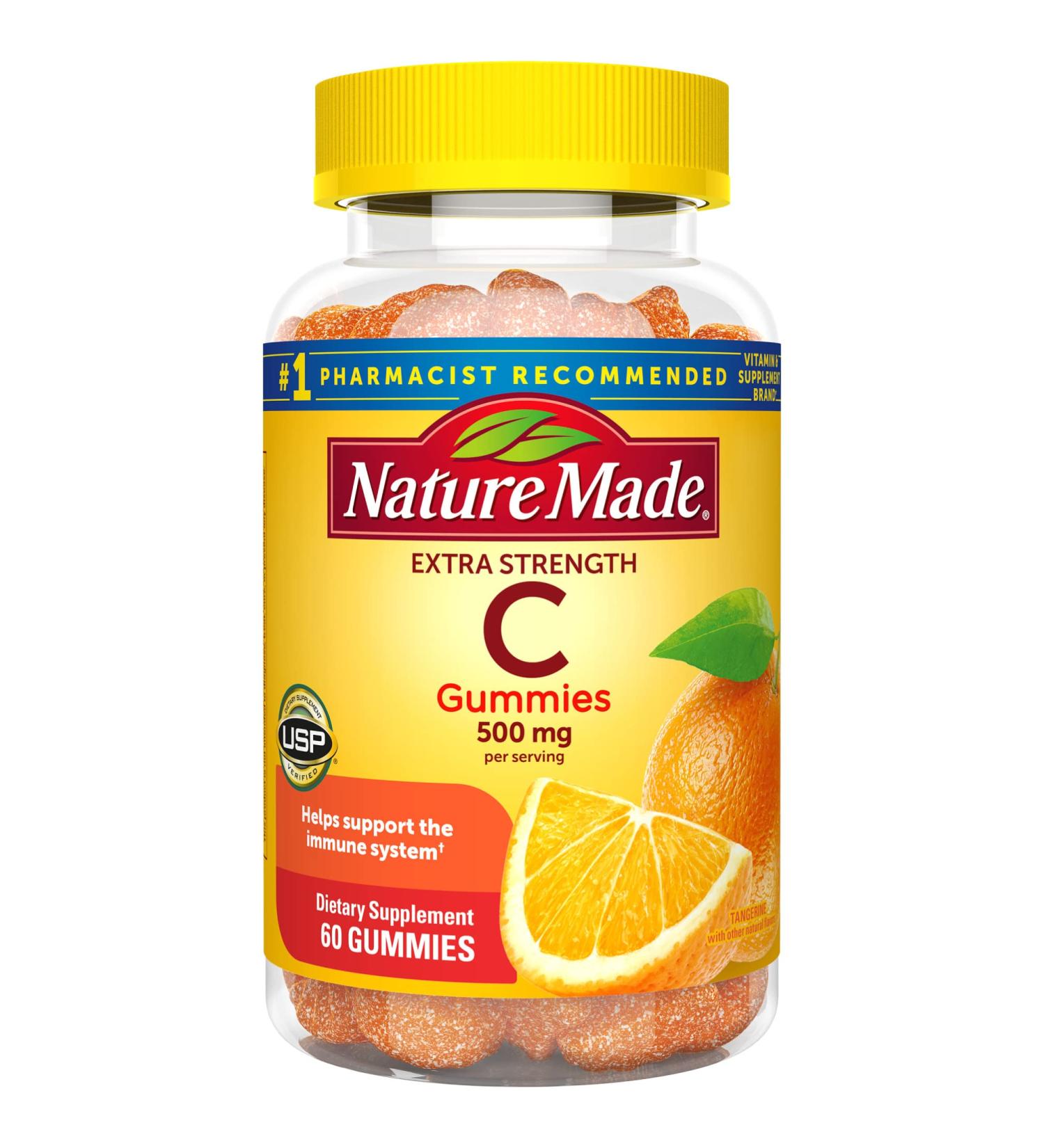 Nature Made Extra Strength Vitamin C 500mg Gummies - Immune Support Dietary Supplement - 60 Gummies - Buy Online on GoSupps.com