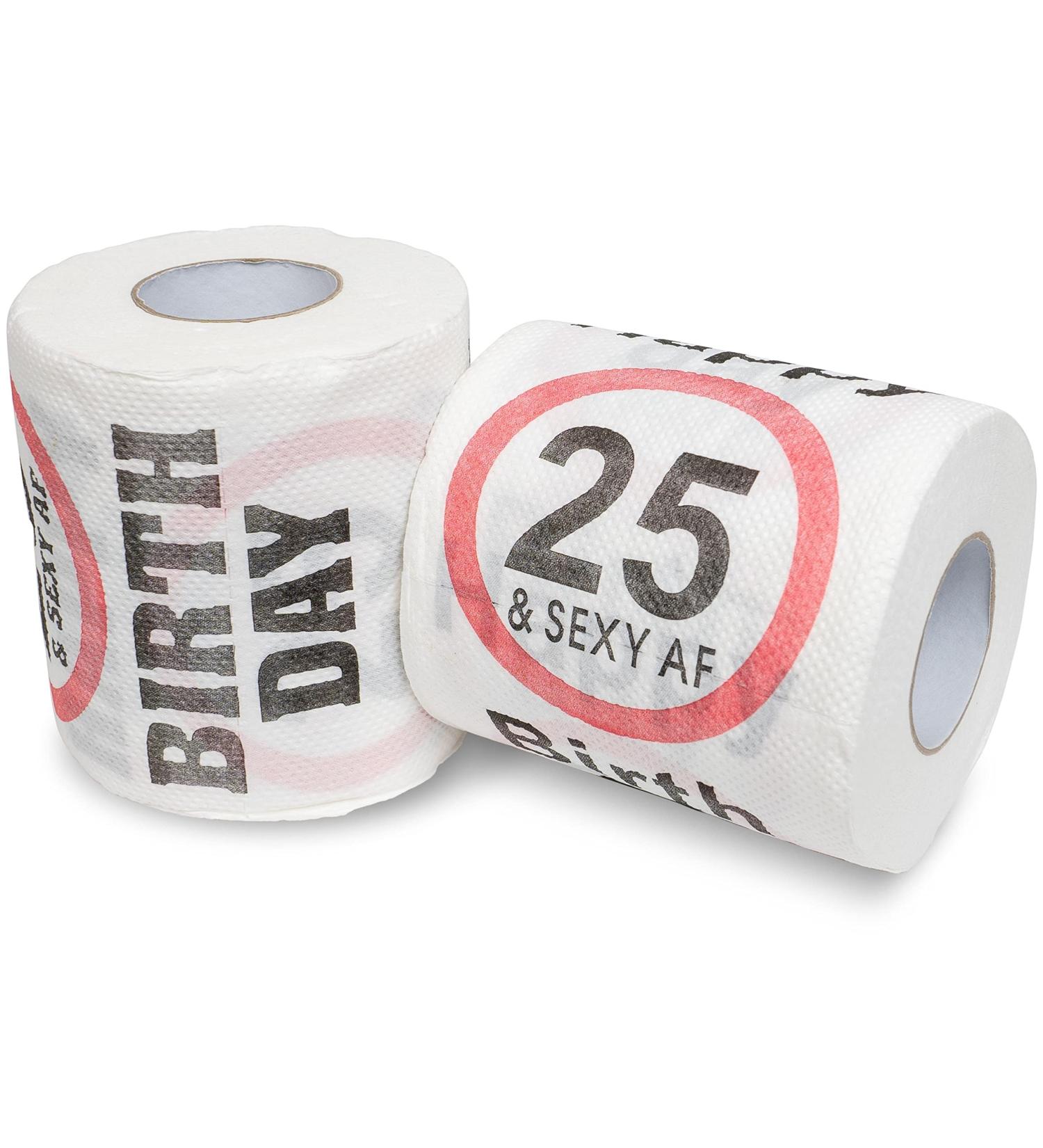 Happy 25th Birthday Klopapier - Funny Toilet Paper Gift & Decoration Pack | 2 Pack for Fun & Laughter - Buy Online on GoSupps.com