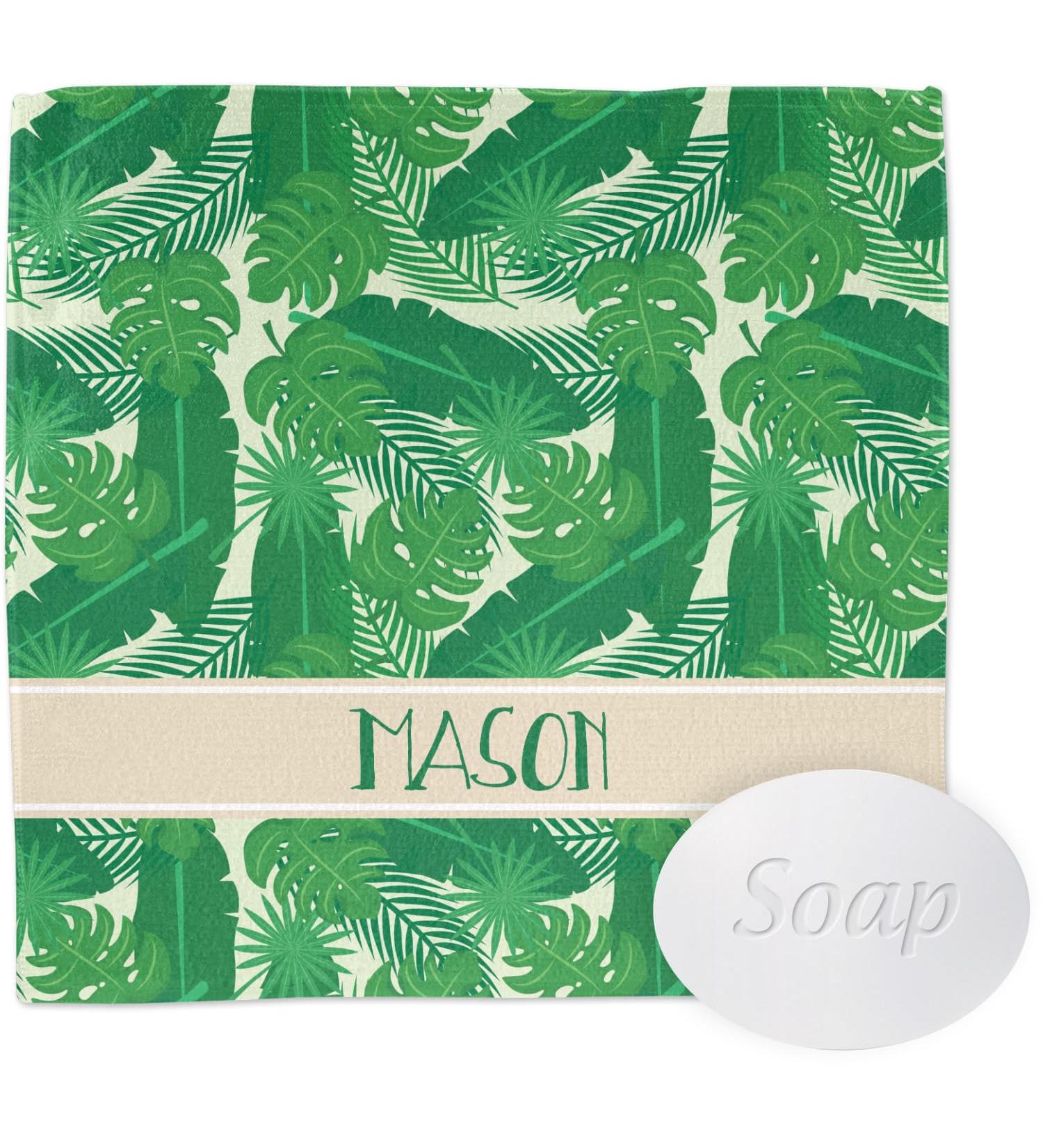 YouCustomizeIt Personalized Tropical Leaves #2 Washcloth w/Name or Text