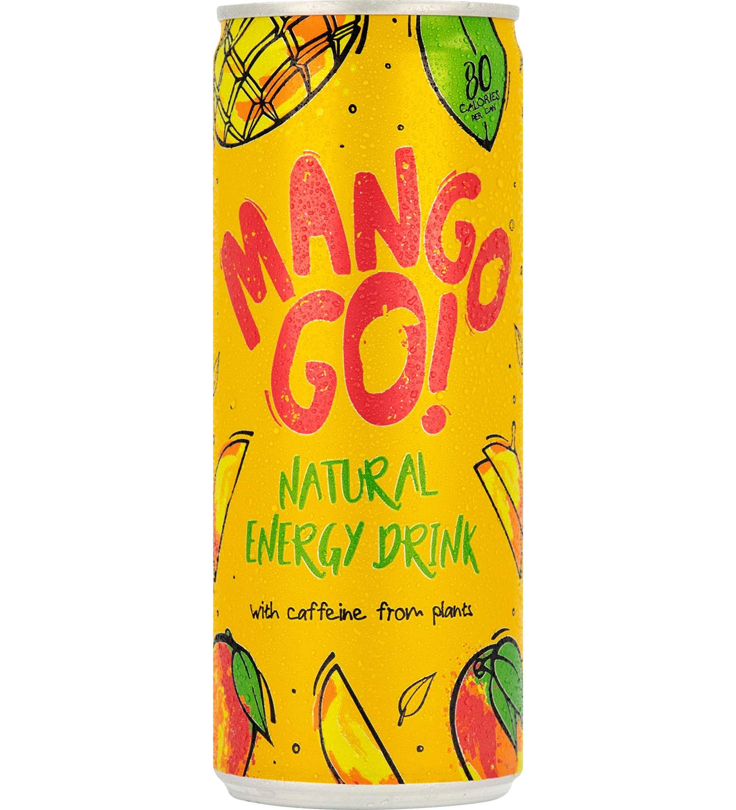 Mango GO! - The Mango Natural Energy Drink - 12 x 250ml - Vegan - New - Plant-Based - Natural Energy - Natural Caffeine Drink - Healthy Energy Drink - Pick ME UP Before You GO GO! - Buy Online on GoSupps.com