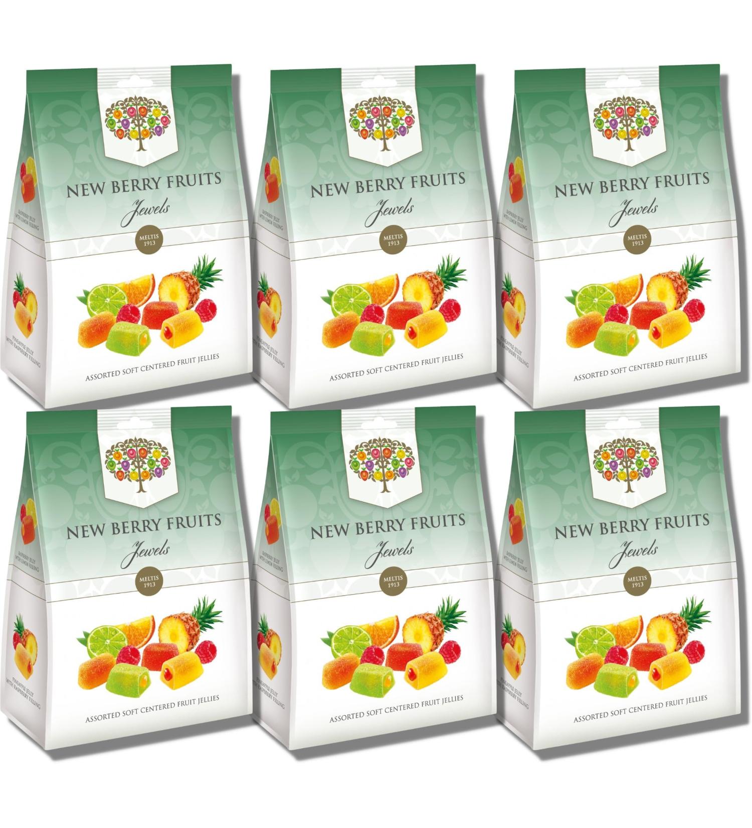 Jelly Fruits Bundle - Newberry Fruits Jewels Bag 160g 6 Packs (New Berry Fruits with Liquid Centre) bundled by The Great British Kitchen - Buy Online on GoSupps.com