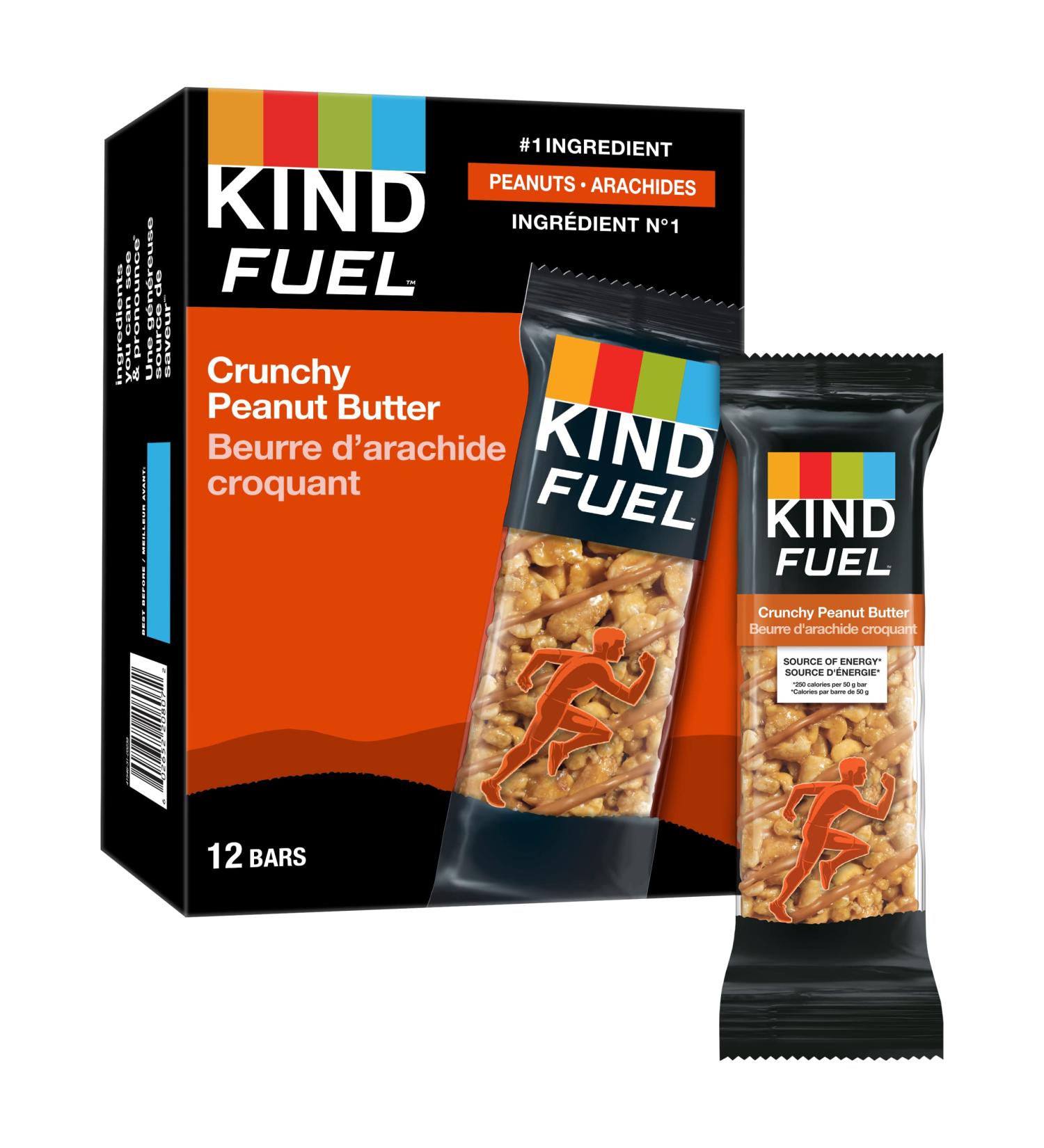 KIND Fuel Bars Crunchy Peanut Butter 50 Gram Bars (12 Pack) 12g Protein Gluten Free - Buy Online on GoSupps.com