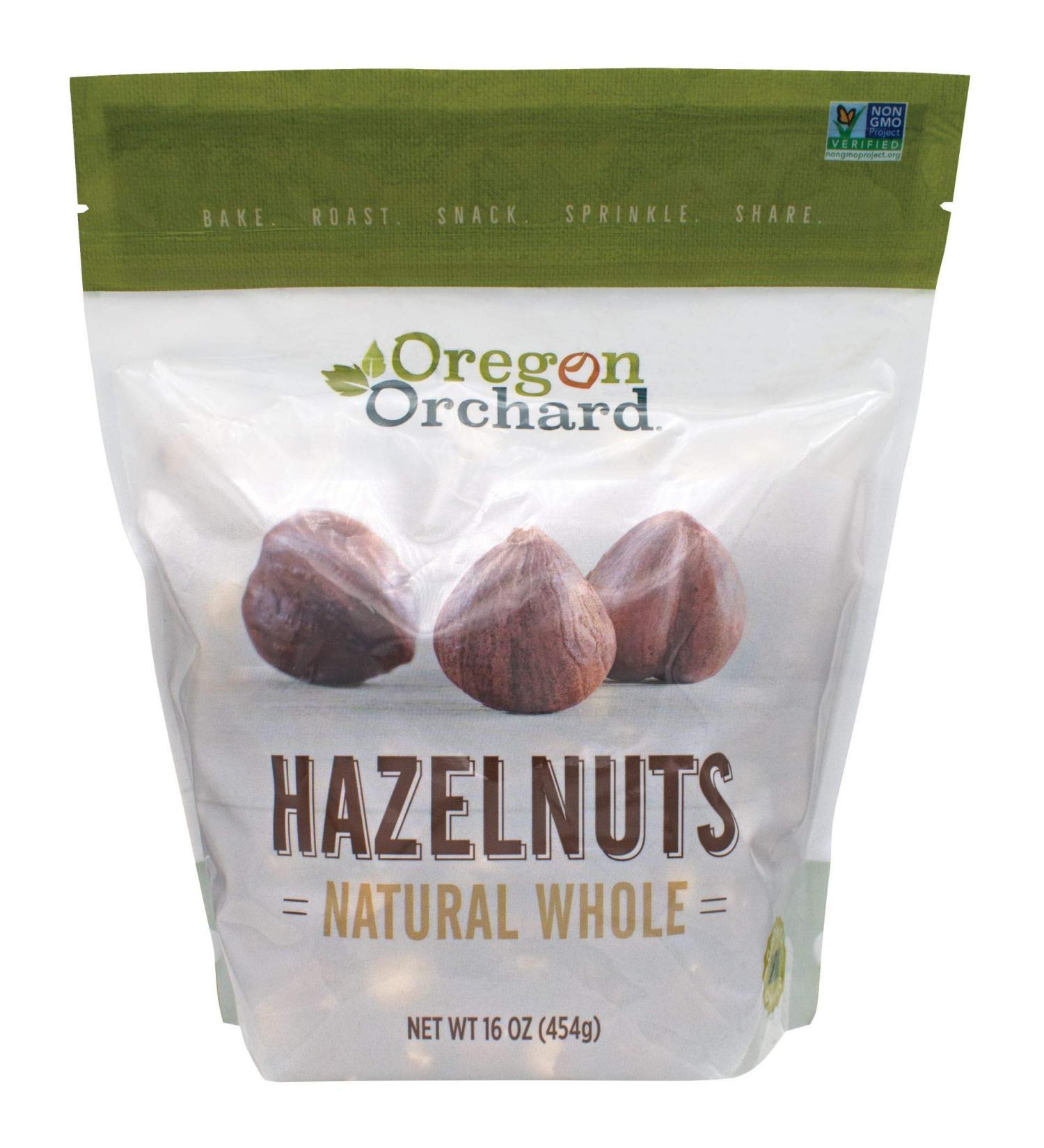 Oregon Orchard Natural Whole Hazelnuts 16oz Bag - Unsalted, Heart Healthy Snacks, Grown in Oregon - Keto-Friendly - Buy Online on GoSupps.com