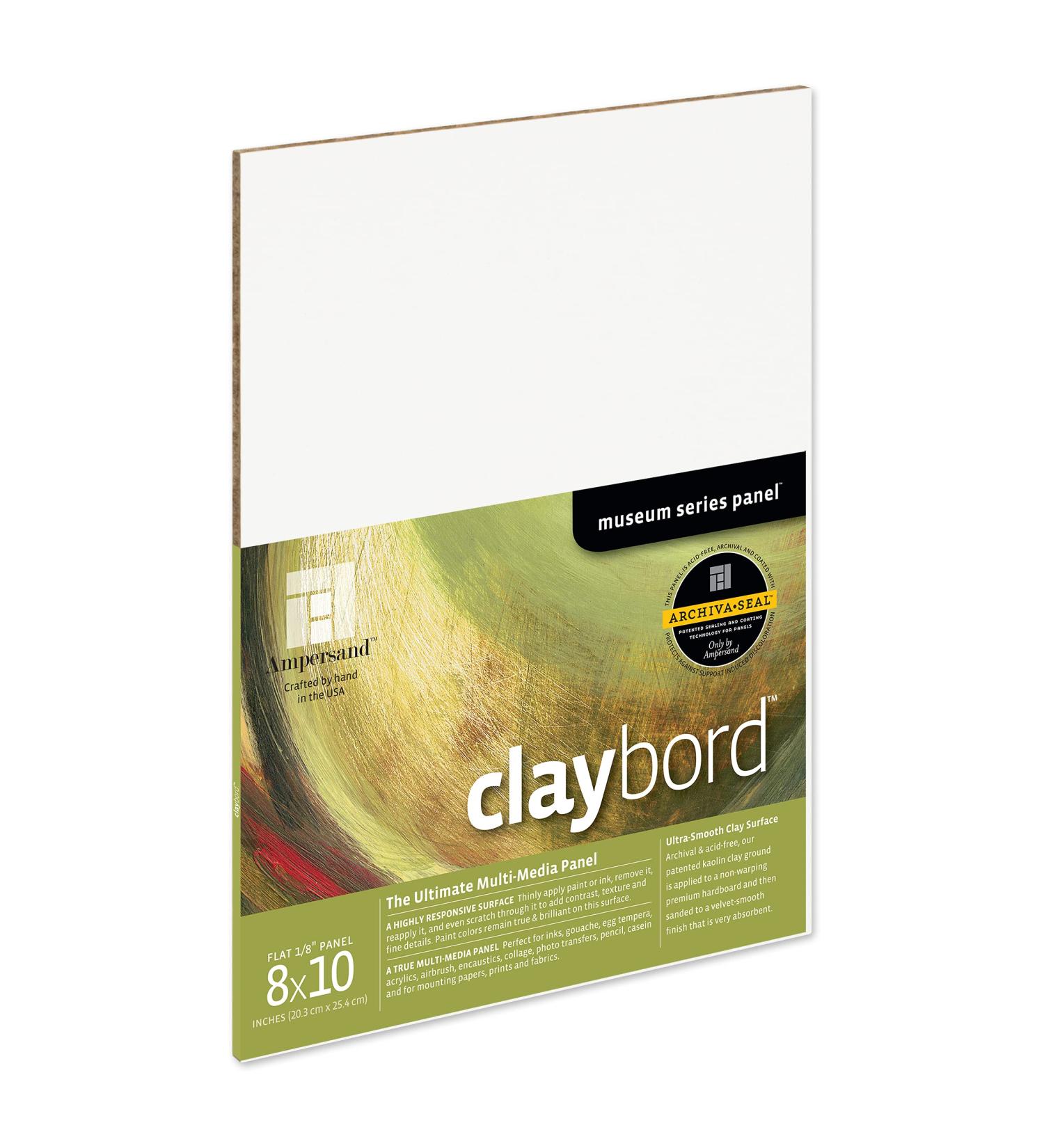 Ampersand Museum Series Claybord Wood Panel 8x10 - 1/8 Inch Depth - Buy Online on GoSupps.com