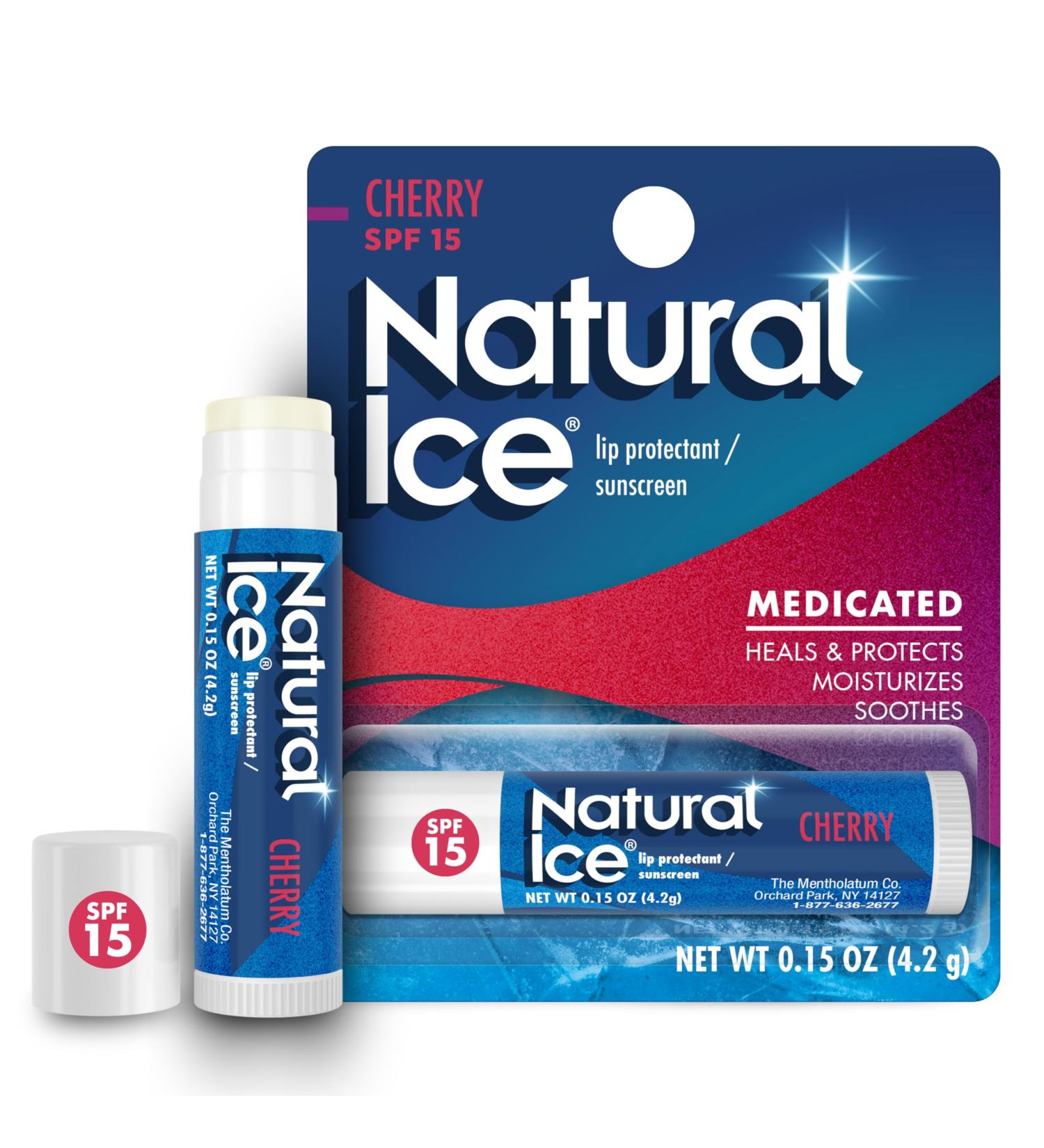 Natural Ice Cherry - SPF 15 lip balm Cherry Flavor 0.15 Ounce (Pack of 12) - Buy Online on GoSupps.com