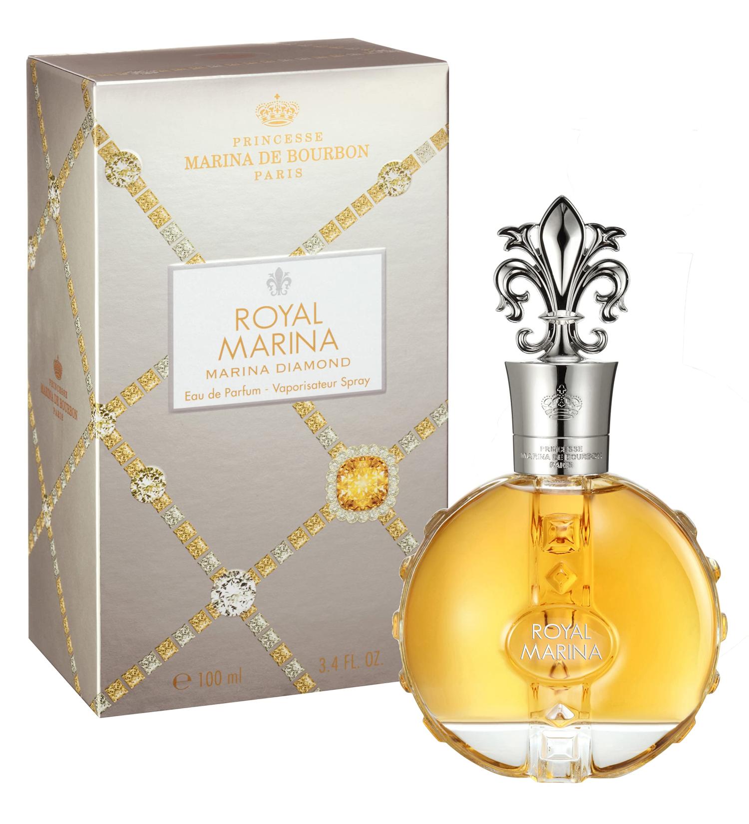 Marina de Bourbon Royal Marina Diamond by Princesse Eau de Parfum for Women - Amber Scent - Opens with Notes of Grapefruit and Blackcurrant - Perfume for Seductive and Confident Women - 3.4 oz - Buy Online on GoSupps.com