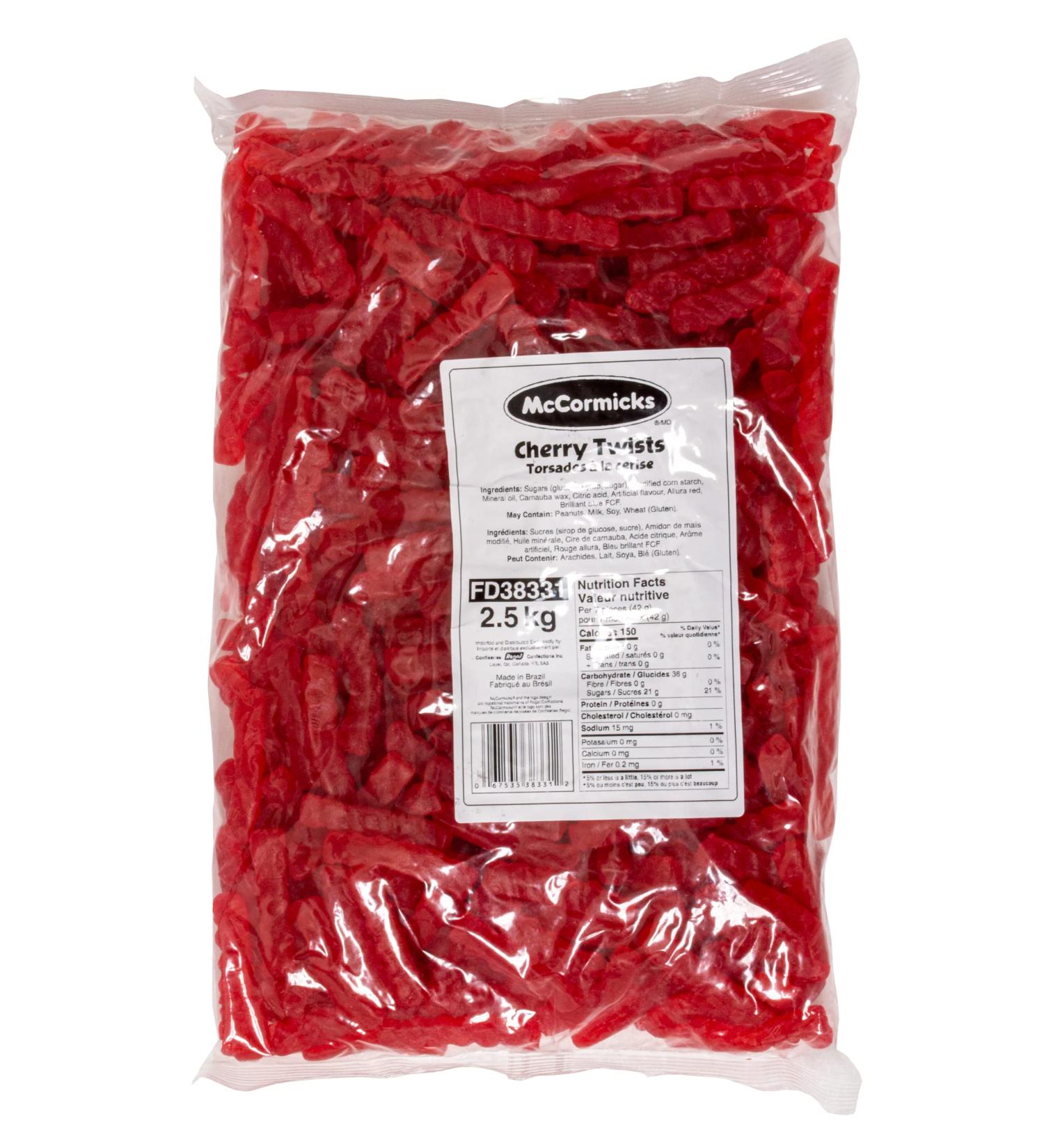 McCormicks Cherry Twists - Gummies - Bulk Candy Bag 1.8kg - Buy Online on GoSupps.com