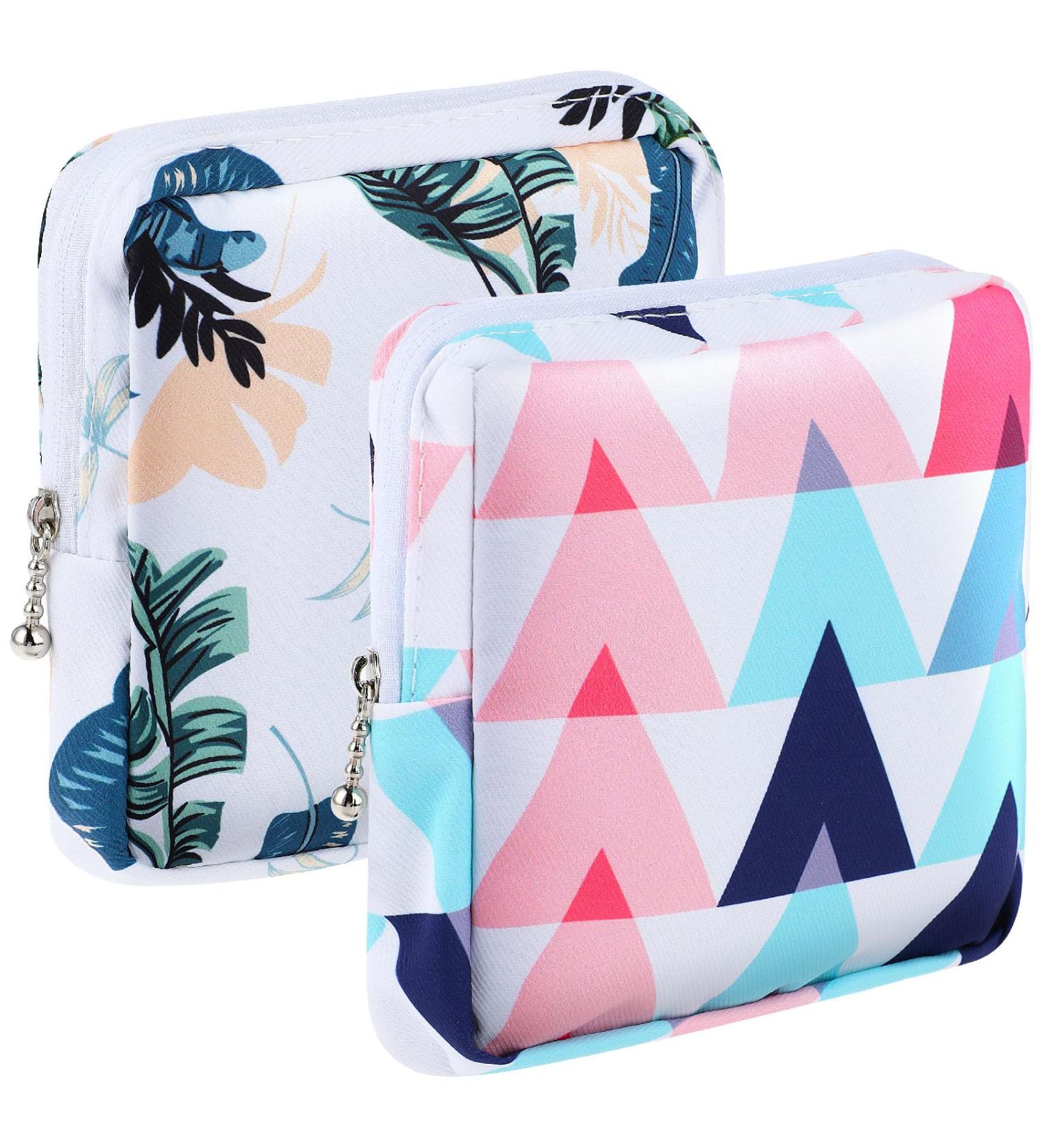 Amaxiu Sanitary Napkin Storage Bags 2pcs Waterproof Travel Menstrual Pad Pouch with Zipper Mini Tampons Holder for Purse Period Nursing Pad Holder for Women Girls 5.1" x 5.1" (Pattern B) - Buy Online on GoSupps.com