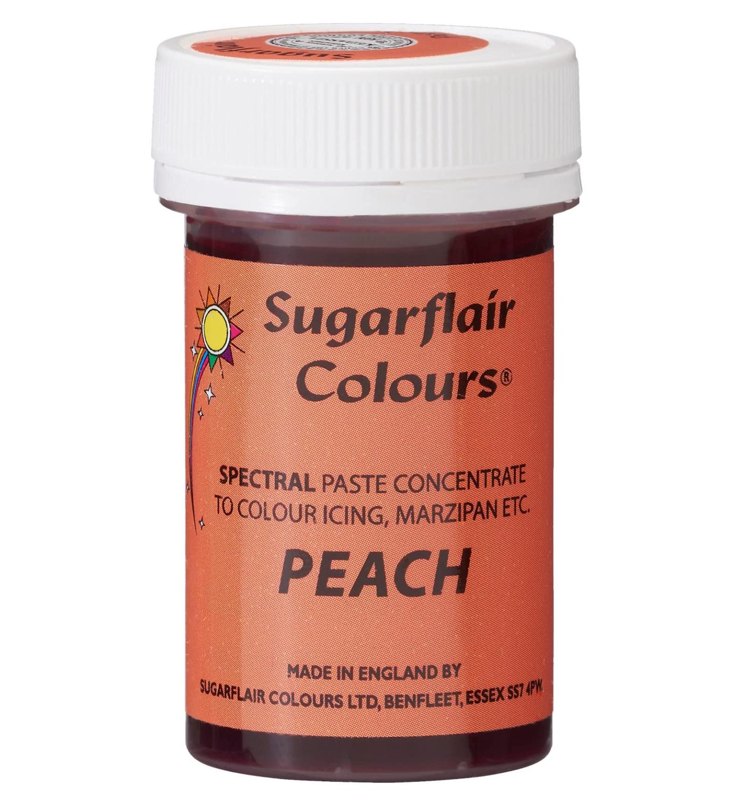 Sugarflair Peach Spectral Food Colouring Paste Highly Concentrated for Use with Sugar Pastes Buttercream Royal Icing or Cake Mix Vibrant Colour Dye - 25g