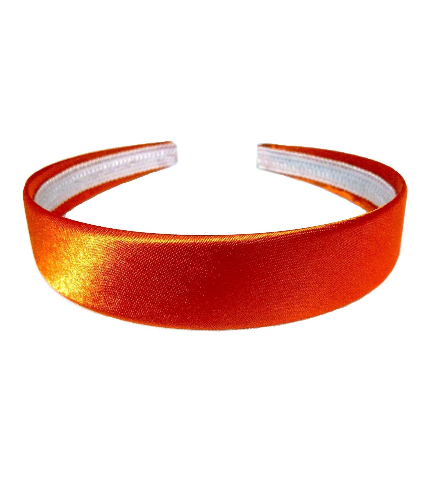 Aliceband - Brightly coloured plain 2.5cm wide satin headband alice band Orange