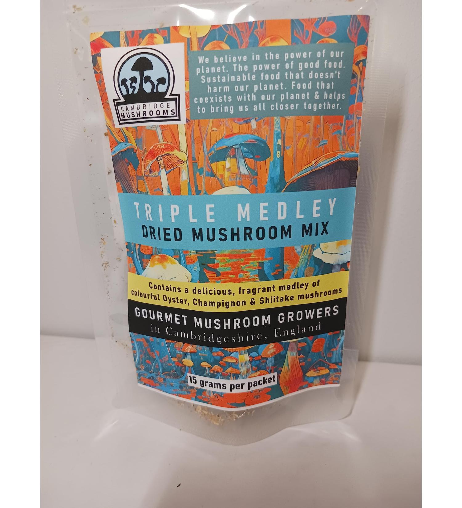 Dried Triple Medley Mixed Mushrooms (2x15gram Packets) - Buy Online on GoSupps.com