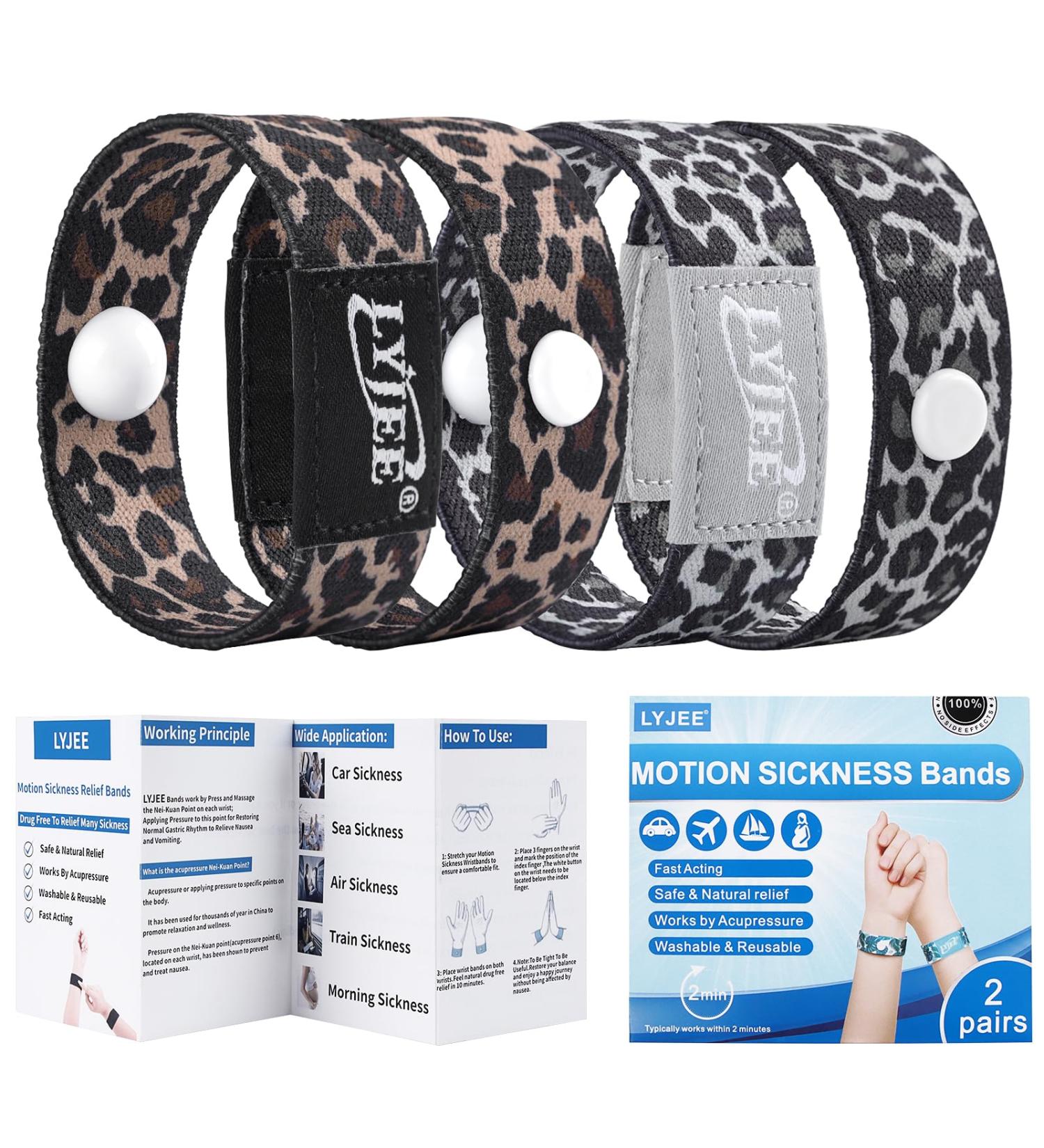 LYJEE Motion Sickness Bands | Natural Acupressure Wristbands for Nausea Sea Travel & Morning Sickness Relief - Buy Online on GoSupps.com