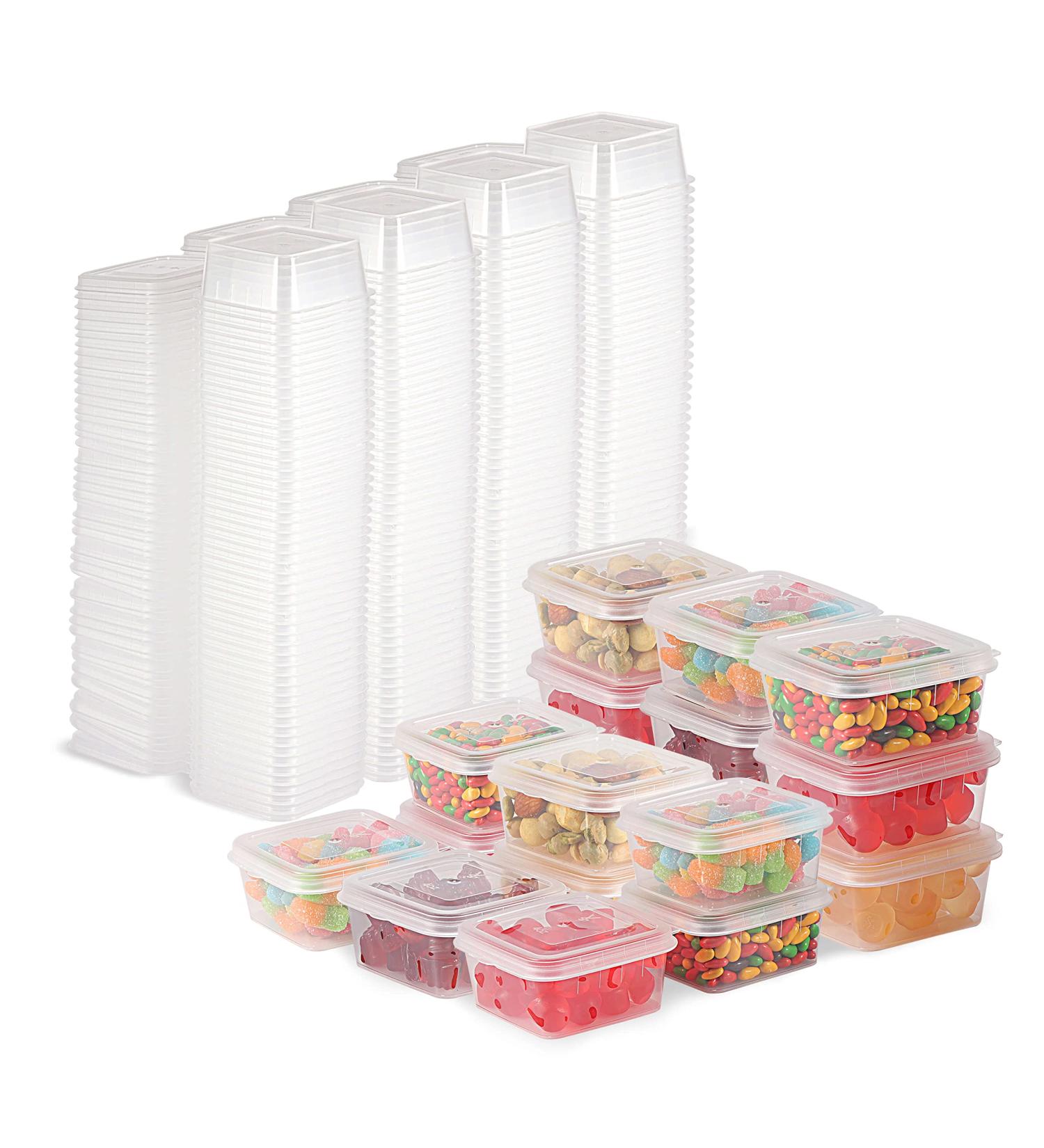 RIKICACA 4oz 200 Pack Small Plastic Containers with Lids - Jello Shot & Portion Cups for Food - Disposable Condiment Containers (Square) - Buy Online on GoSupps.com