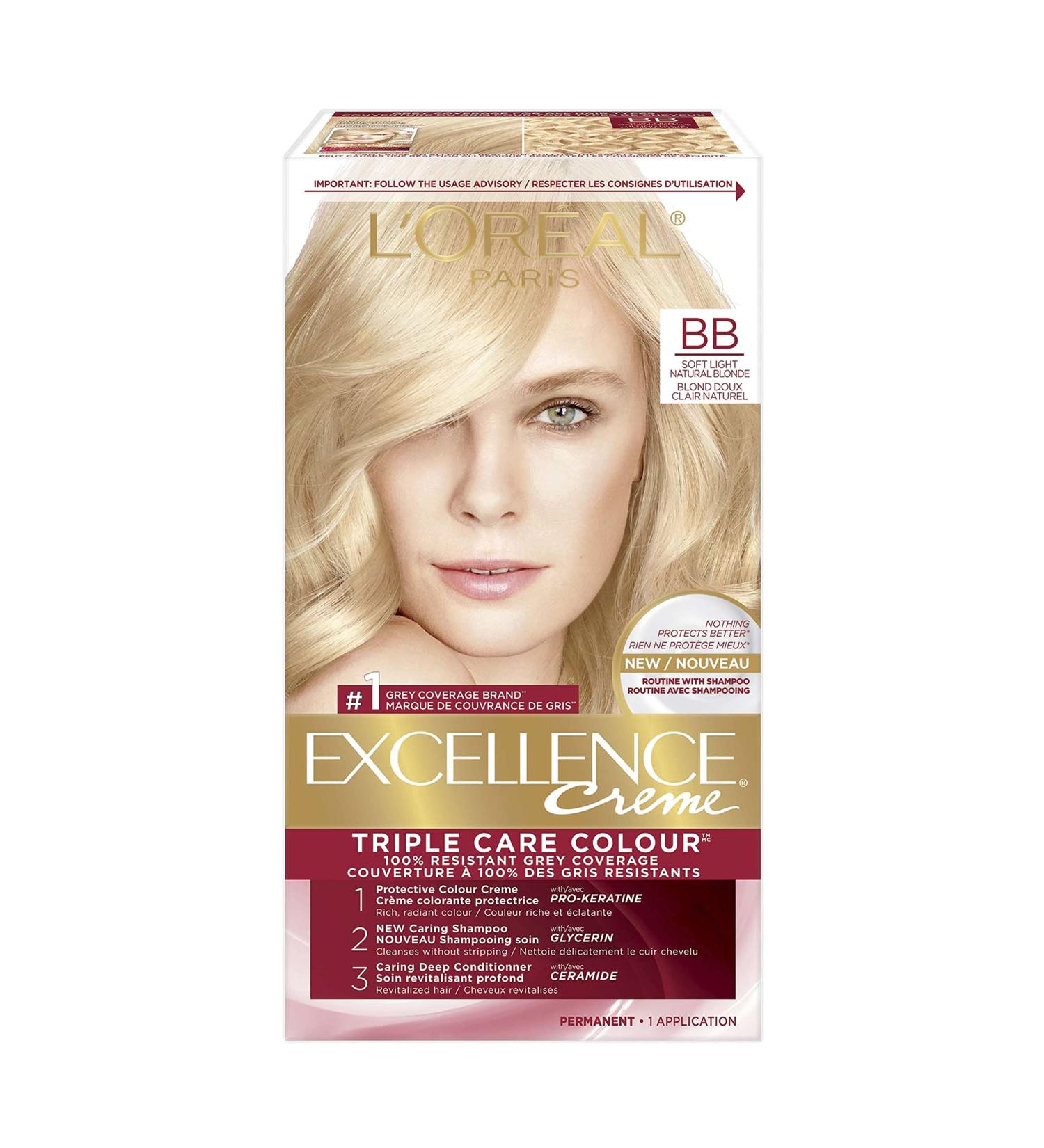 L Or al Paris Excellence Cr me Permanent Hair Color BB Soft Light Natural Blonde 100% Grey Coverage Hair Dye 1 EA (Packaging May Vary) Bb Soft Light Natural Blonde Cream formula - Buy Online on GoSupps.com