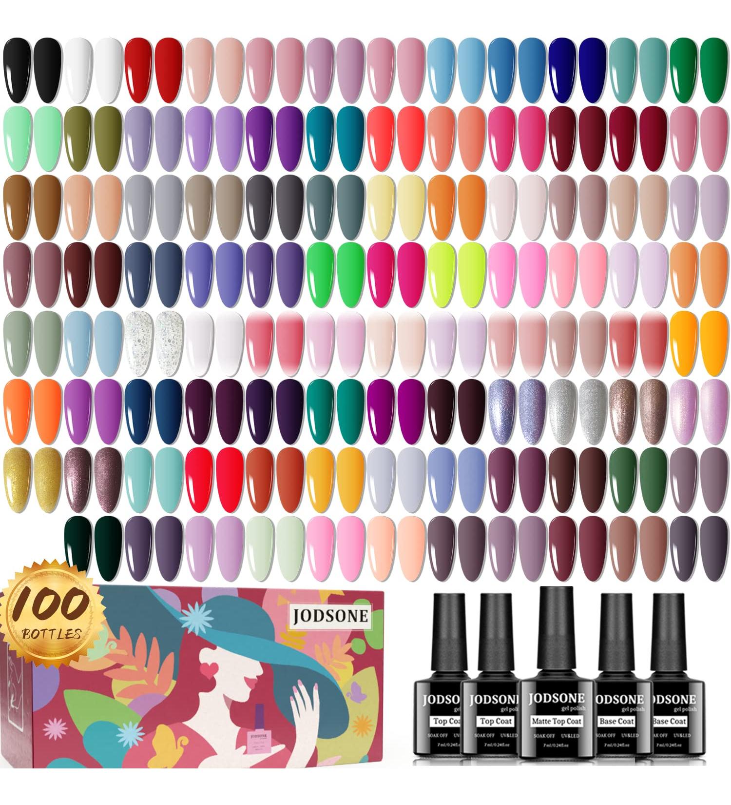 JODSONE 100 PCS Gel Nail Polish Kit - Base Coat & Top Coat Collection for Manicure Lovers - Buy Online on GoSupps.com