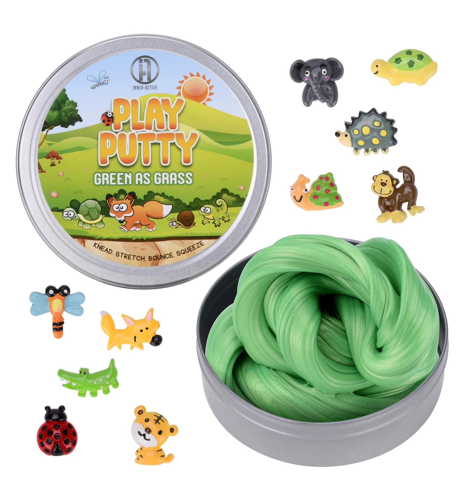 Green as Grass Putty Therapy for Kids with Charms | Medium Resistance for Fine Motor Skills | Occupational Therapist Recommended - Buy Online on GoSupps.com