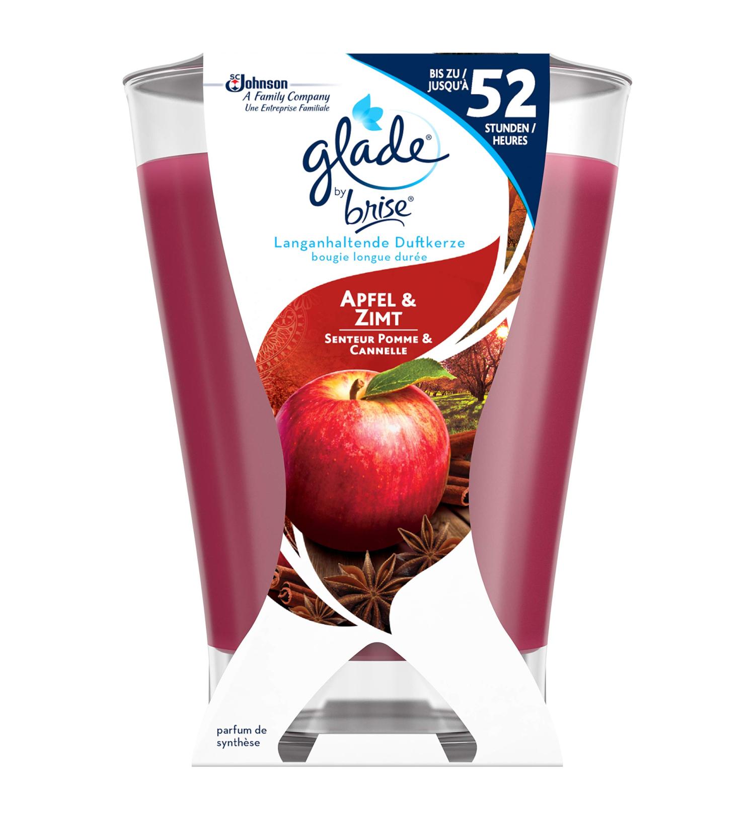 Glade Long-Lasting Scented Candle - Apple & Cinnamon 52 Hours Burn Time 224g - Buy Online Worldwide - Buy Online on GoSupps.com