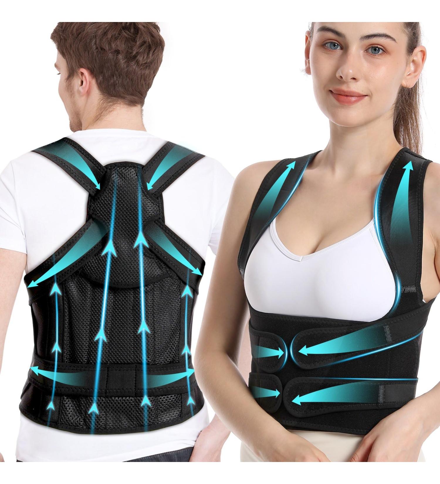 KKM Back Brace Posture Corrector for Scoliosis & Hunchback - Adjustable Neck & Back Support for Women & Men (Medium 31-38 Inch - Buy Online on GoSupps.com