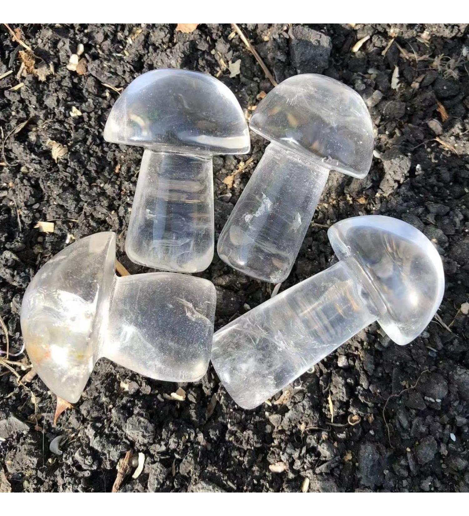 Home Decoration 40-50mm Crystal Mushroom Natural Clear Quartz Mushrooms Lovely Rose Crystal Gemstone Agaric Home Decoration Stones Obelisk 1pc - Buy Online on GoSupps.com