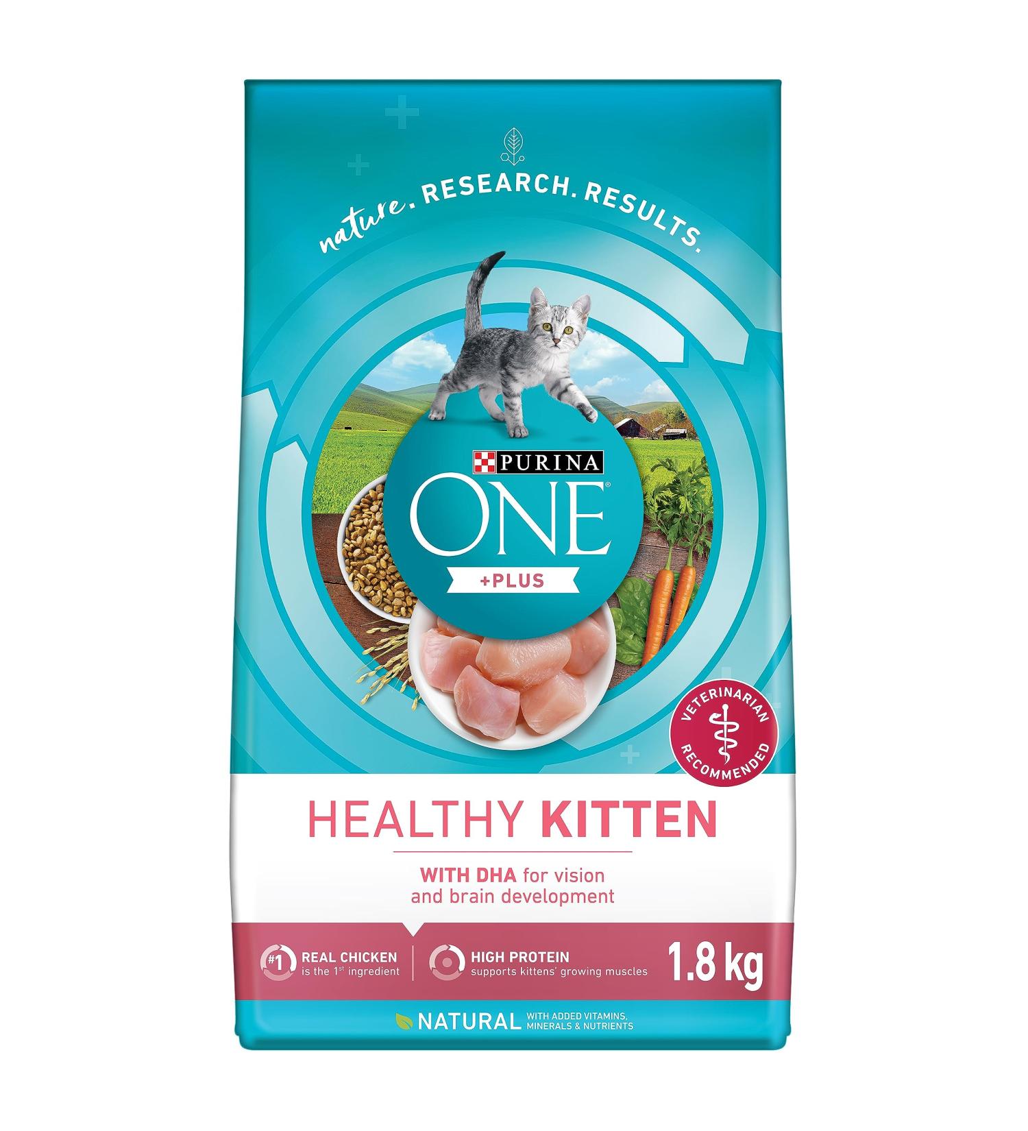 Purina ONE +Plus Dry Kitten Food Chicken - 1.8 kg Bag - Buy Online on GoSupps.com