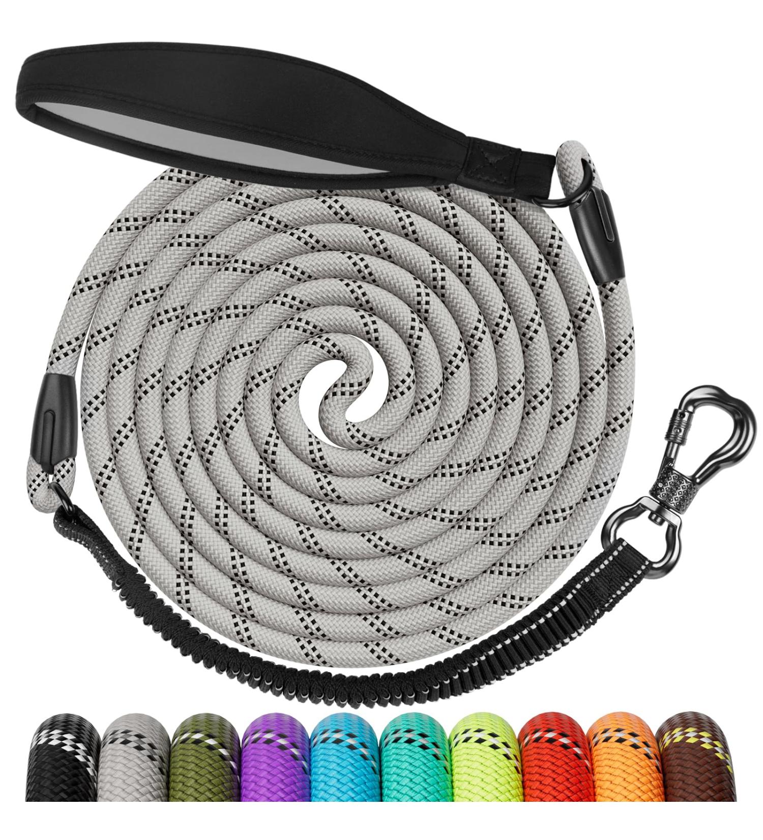 Buy Aystkniet Shock-Absorbing Bungee Tow Leash for Dogs | 3m 5m 10m 15m 20m | Padded Handle Reflective Threads & Lockable Hooks | Ideal for Medium & Large Dogs - Buy Online on GoSupps.com