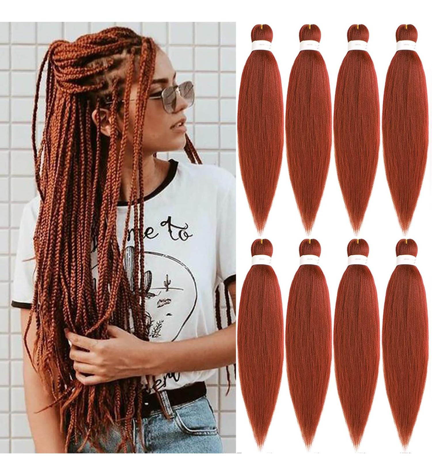 Xtrend 20 Inch EZ Braids 8Packs Copper Red Pre-Stretched Easy Braiding Hair Extensions for Box Braids Hair Hot Water Setting Synthetic Fiber Hair Extensions 350# 20 Inch (Pack of 8) 350# - Buy Online on GoSupps.com