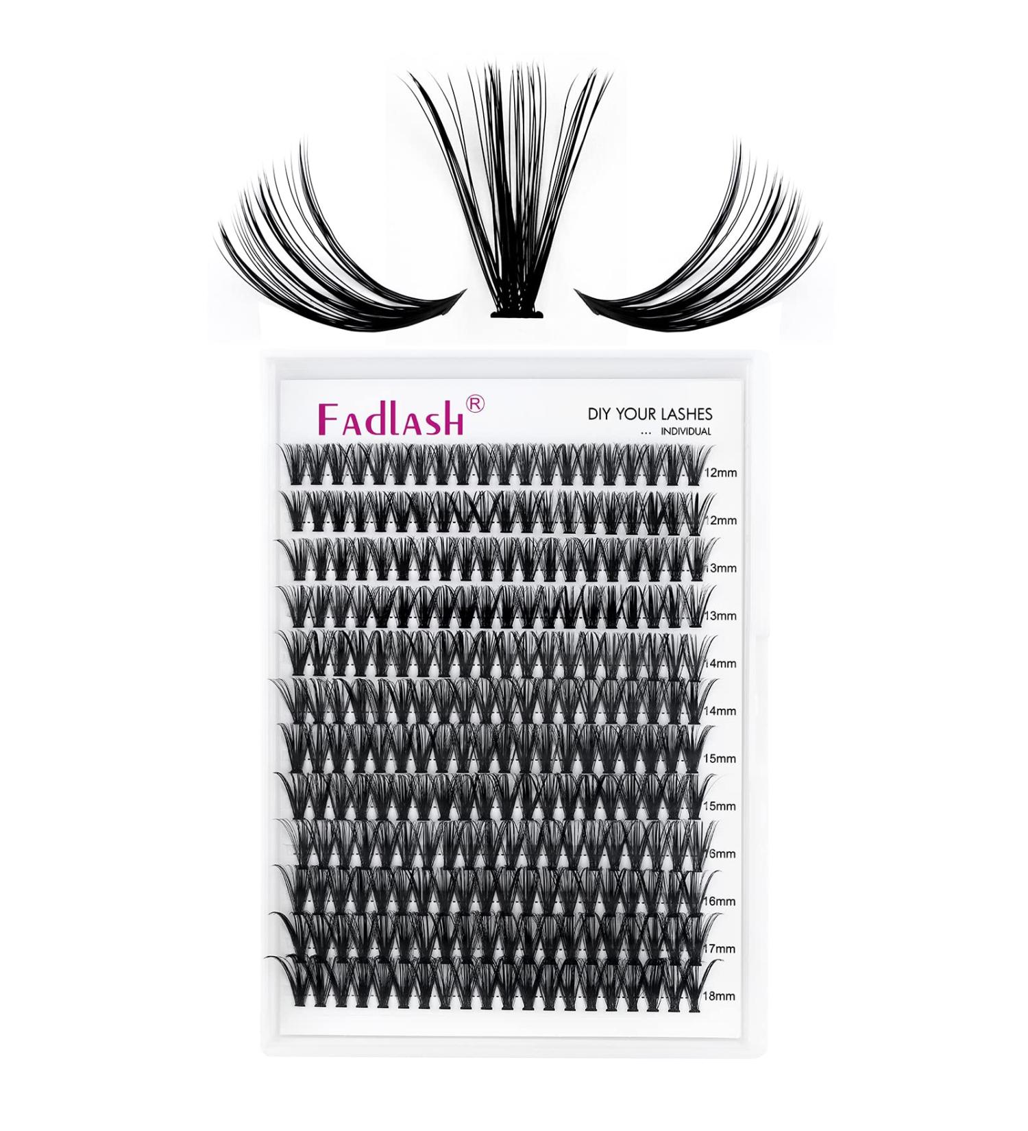 FADLASH 40D 0.07 D Curl Individual Cluster Lashes Extensions - 12-18mm Mixed Trays for DIY Eyelash Extensions at Home - Buy Online on GoSupps.com
