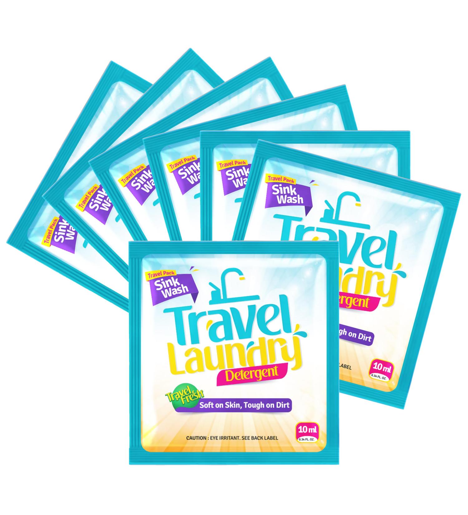Skywin Travel Laundry Detergent 10 ml - 8 Pack | Effective Travel Soap for Sink Washing | Essential for International Travel - Buy Online on GoSupps.com