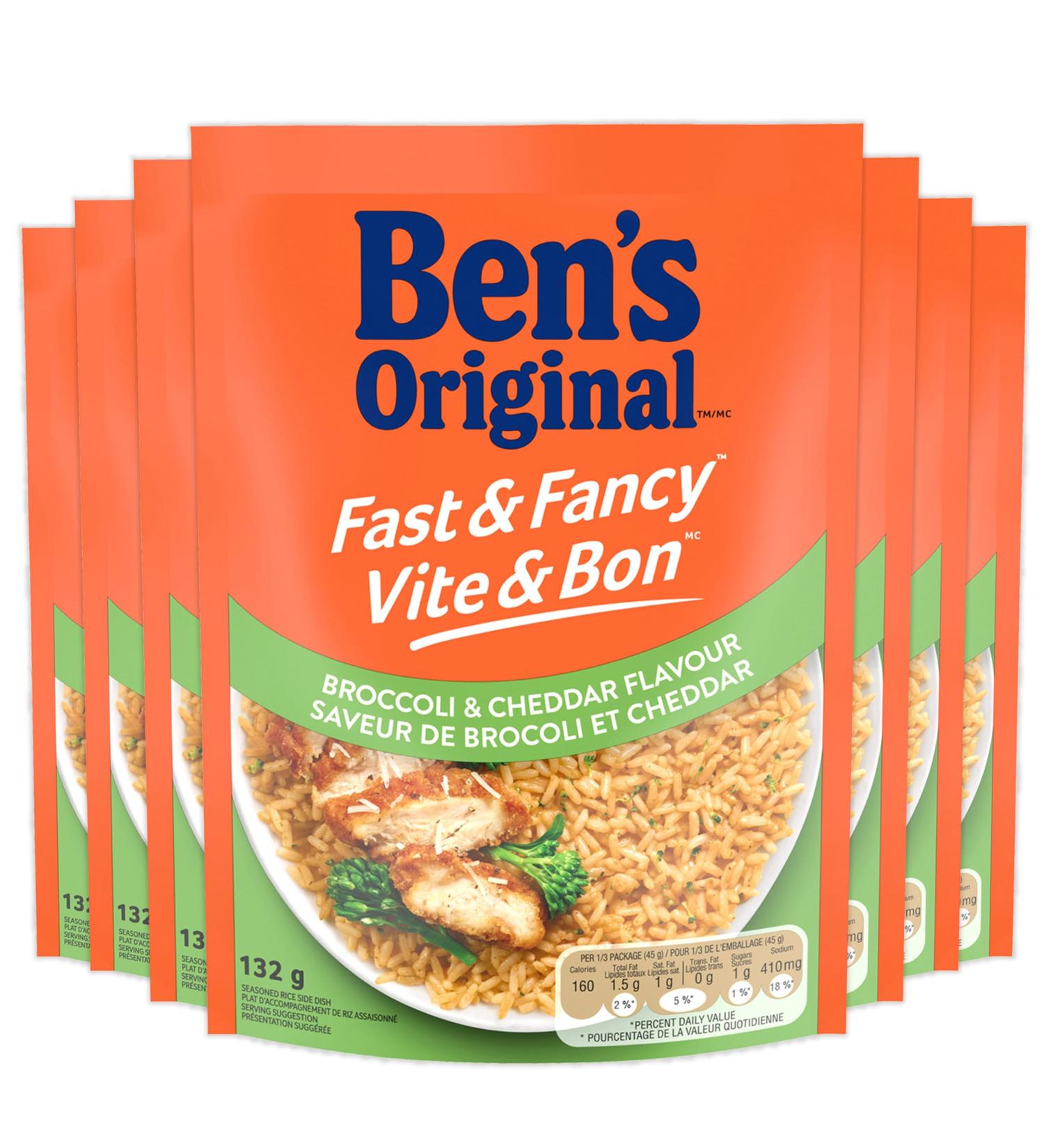 BEN'S ORIGINAL FAST & FANCY Broccoli & Cheddar Flavour Rice 12PK CASE Broccoli & Cheddar (12 Pack) 12 - Buy Online on GoSupps.com