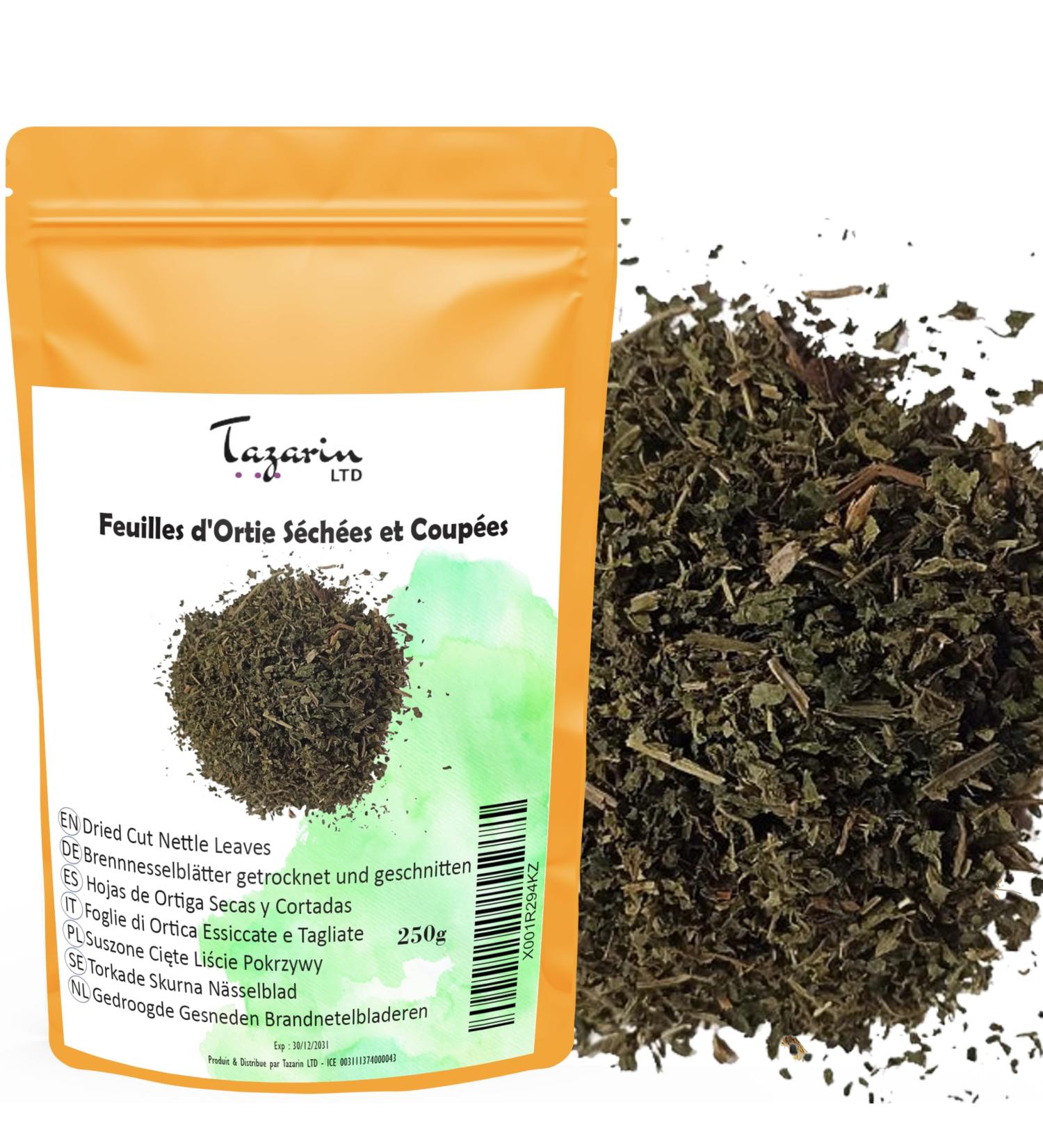  Tazarin LTD Nettle Tea 250g dried and cut nettle leaves Urtica dioica dried nettle - 100% natural additive-free pure and additive-free - Tazarin Ltd - Buy Online on GoSupps.com