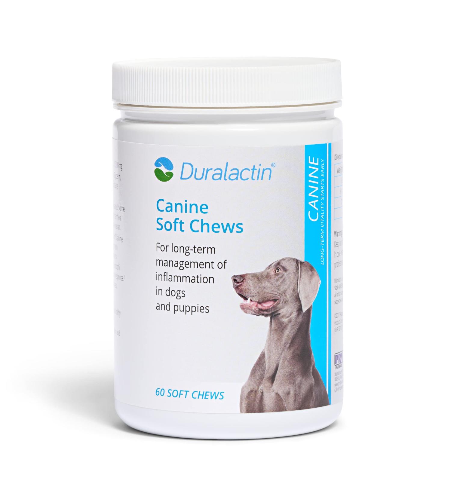 Duralactin Canine Soft Chews Joint Health Supplement for Dogs, Reduces Inflammation, Chicken-Liver Flavored, 60-Count Bottle - Buy Online on GoSupps.com
