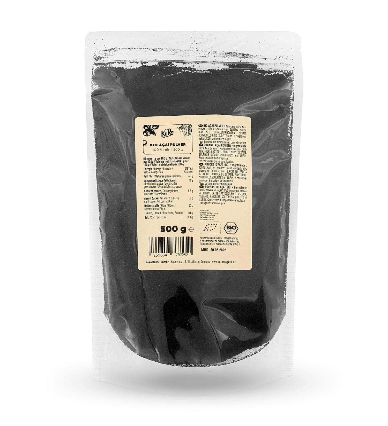 Koro 100% Pure Organic Acai Powder 500g - Superfood for Smoothies & Health Boost - Buy Online on GoSupps.com