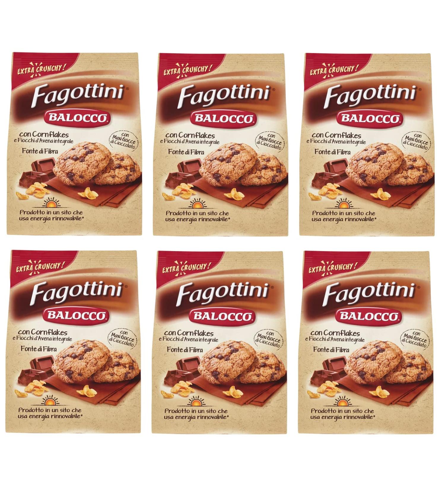 Balocco Fagottini Biscotti Integrali Pack of 6 whole grain biscuits with whole corn flakes oat flakes and chocolate chips 700 g - Buy Online on GoSupps.com