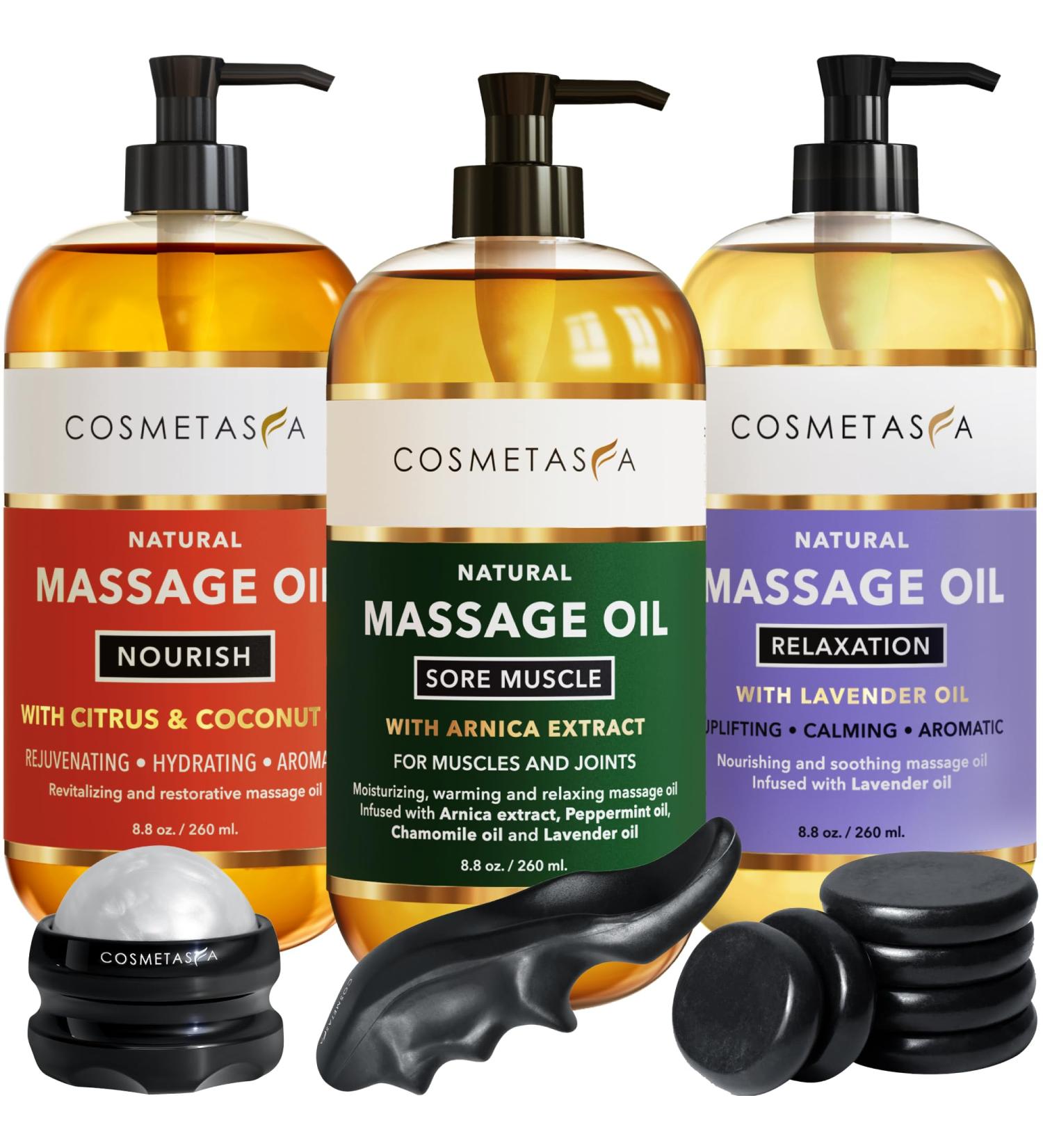 Cosmetasa Luxury Spa Treatment Gift Set | Relaxation Nourishing Massage Oils & Tools for Sore Muscles - International Shipping - Buy Online on GoSupps.com