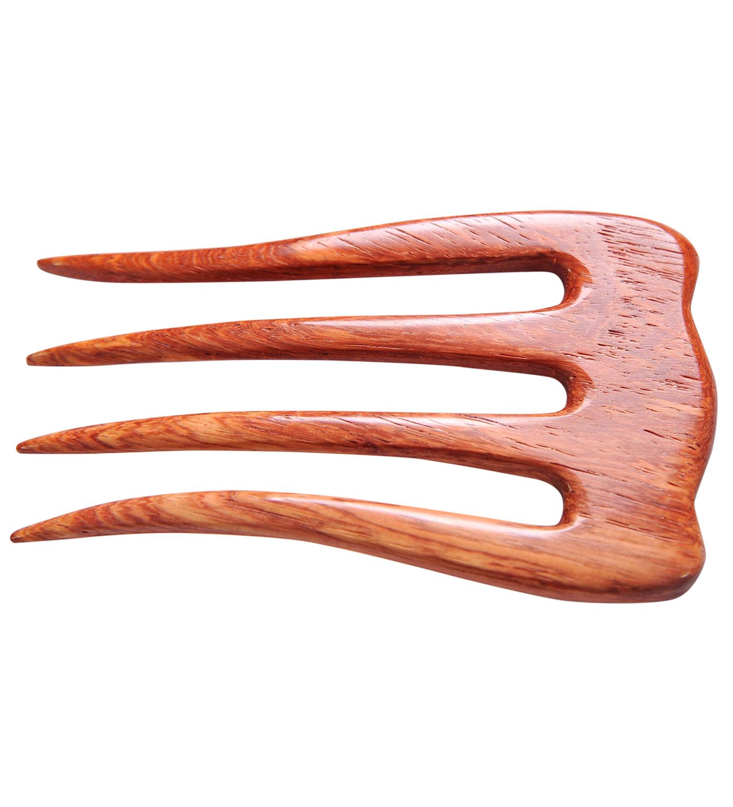 MaryCrafts Wooden Rosy Simple Hair Comb  Hair Pin  4 Prongs Hair Fork  Hair Accessory Handmade 5